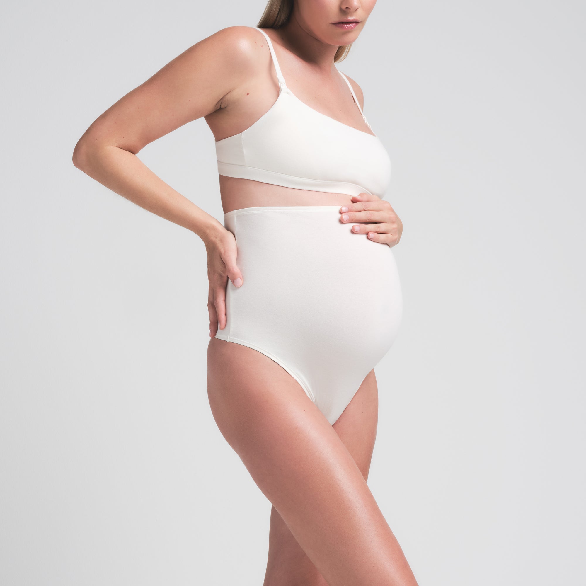 COTTON JERSEY MATERNITY NURSING SCOOP BRALETTE | MARBLE - Image 3