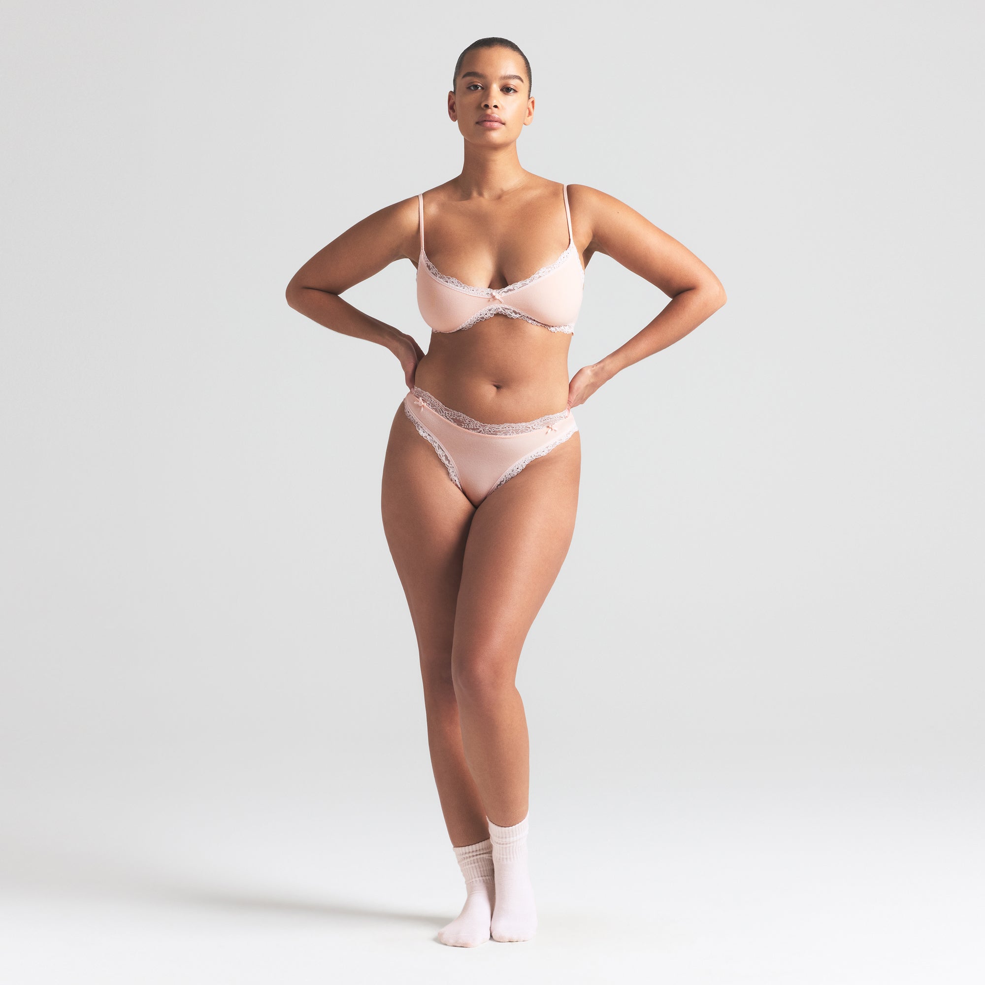 COTTON JERSEY LACE SKIMPY SCOOP BRALETTE | PRIMROSE