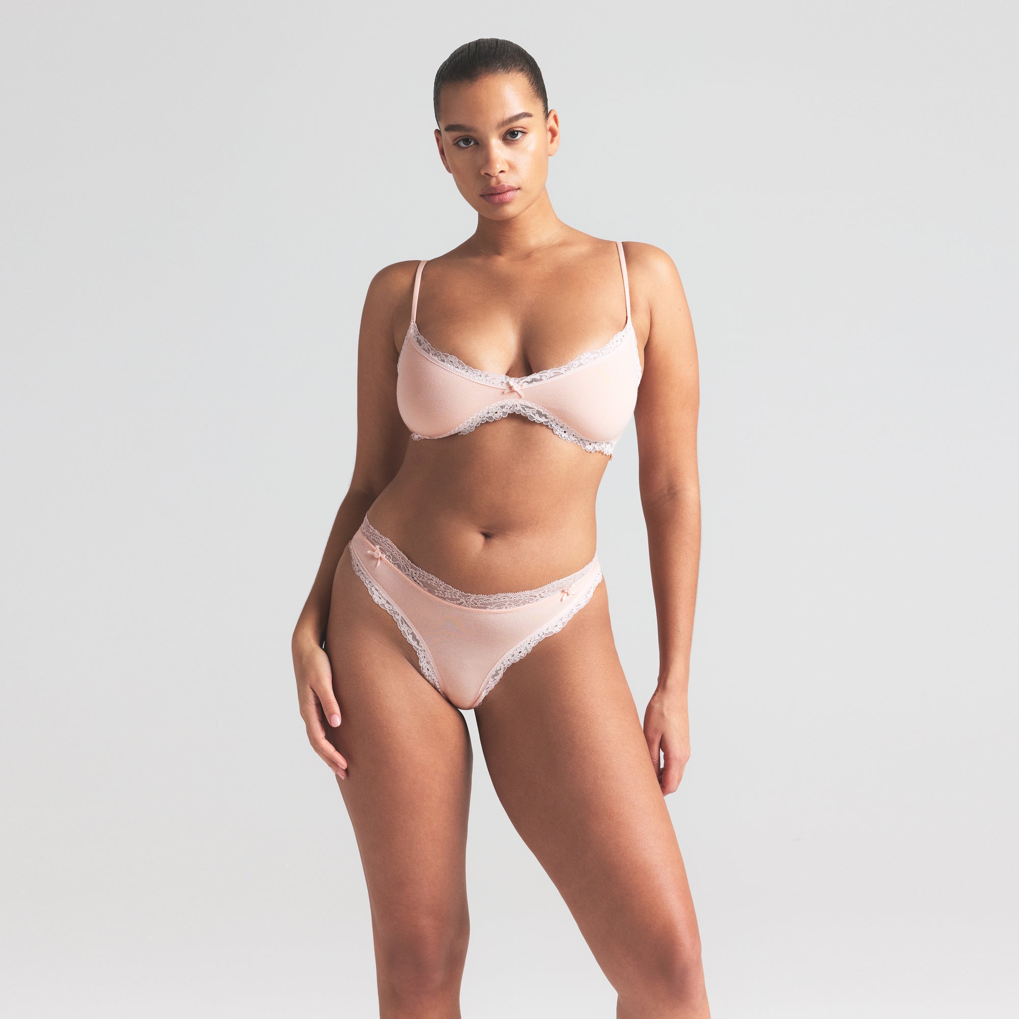 COTTON JERSEY LACE SKIMPY SCOOP BRALETTE | PRIMROSE - Image 3
