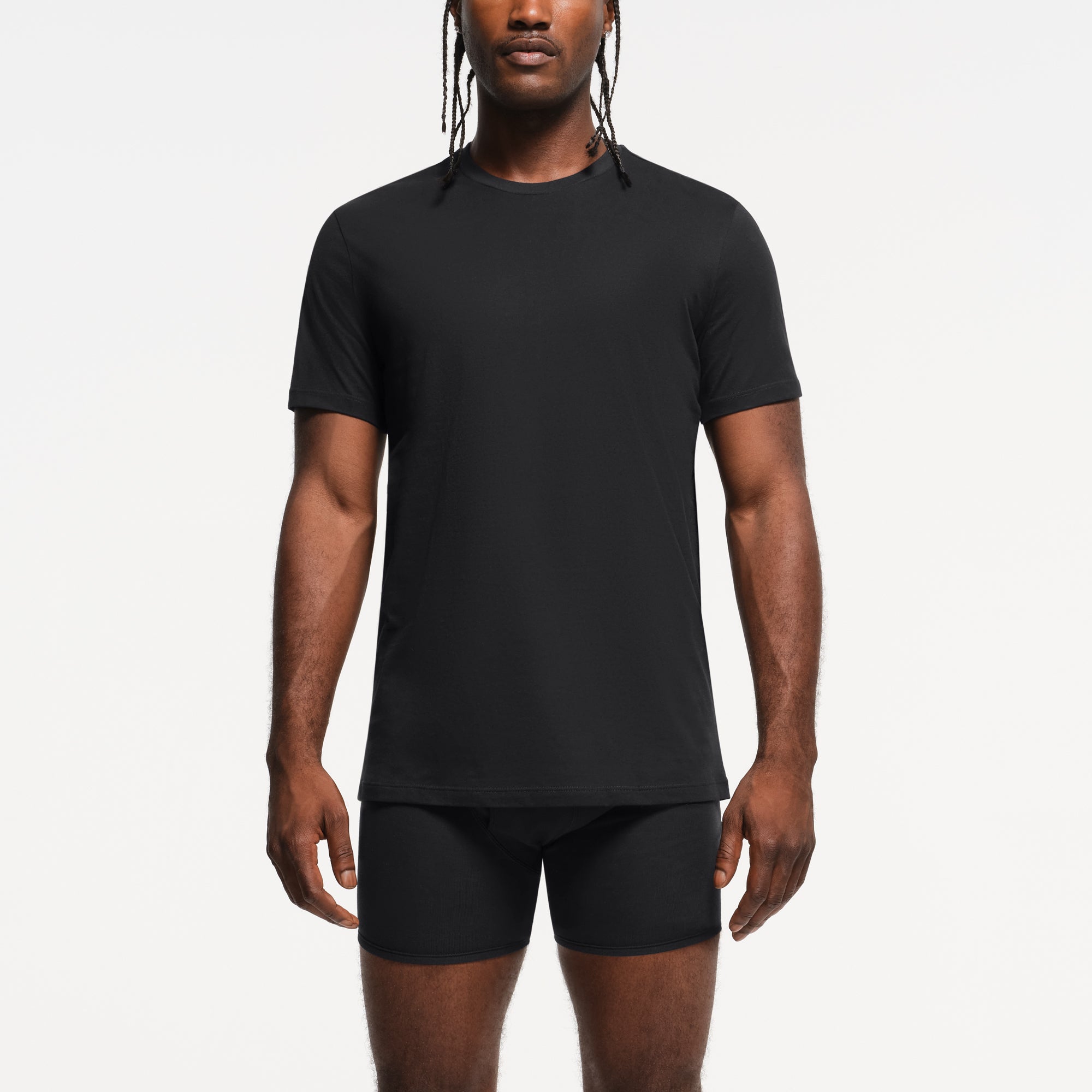 SKIMS BASICS MENS LIGHTWEIGHT T-SHIRT 3-PACK | OBSIDIAN - Image 2