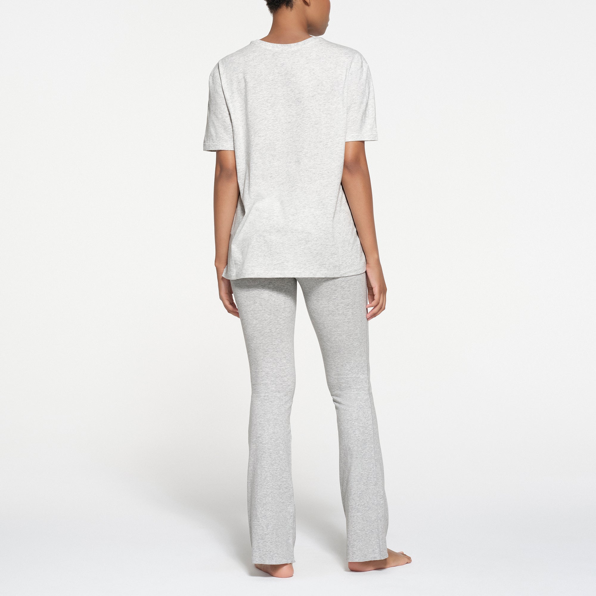 RELAXED TEES OVERSIZED LONG T-SHIRT | LIGHT HEATHER GREY - Image 3