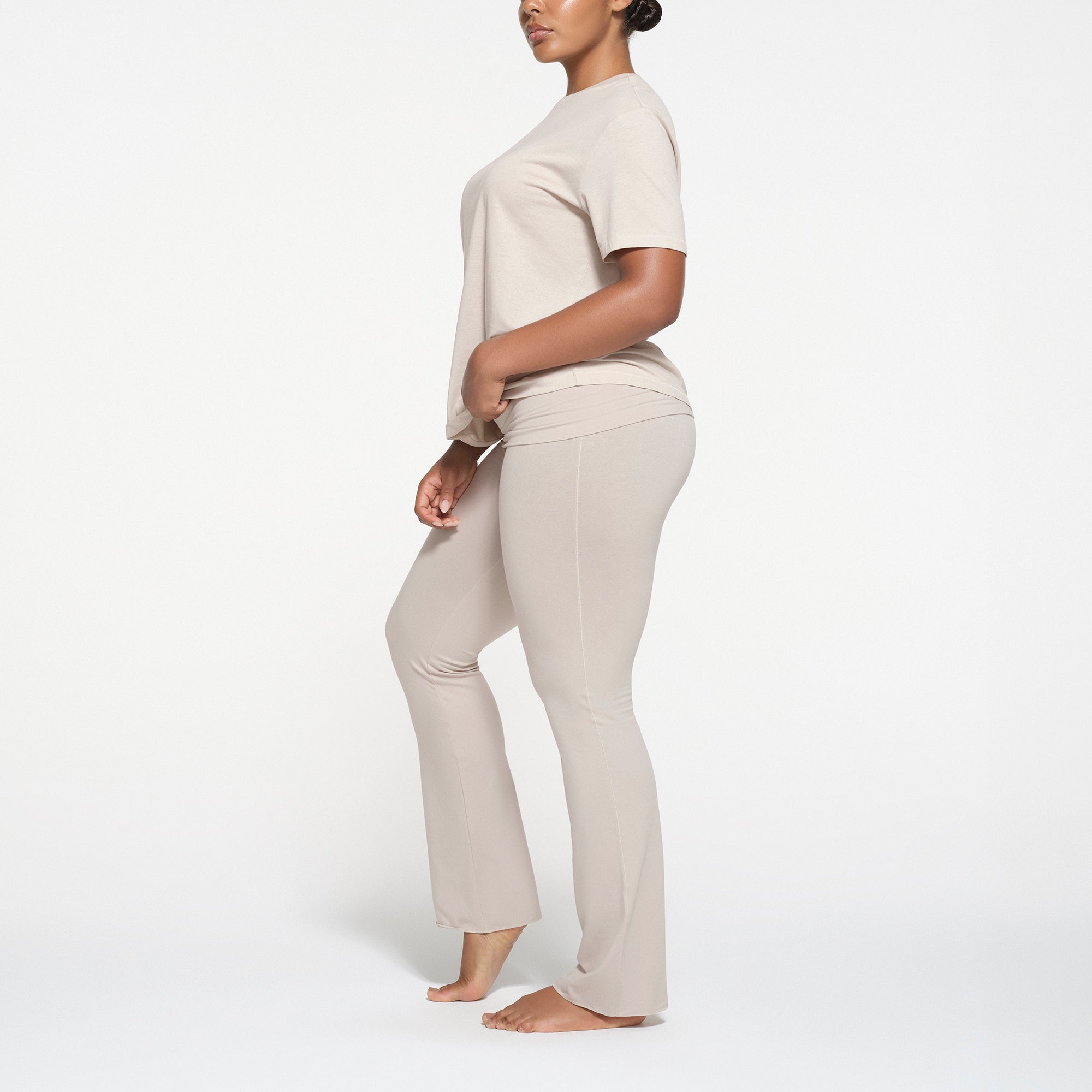 RELAXED TEES OVERSIZED LONG T-SHIRT | STONE - Image 2