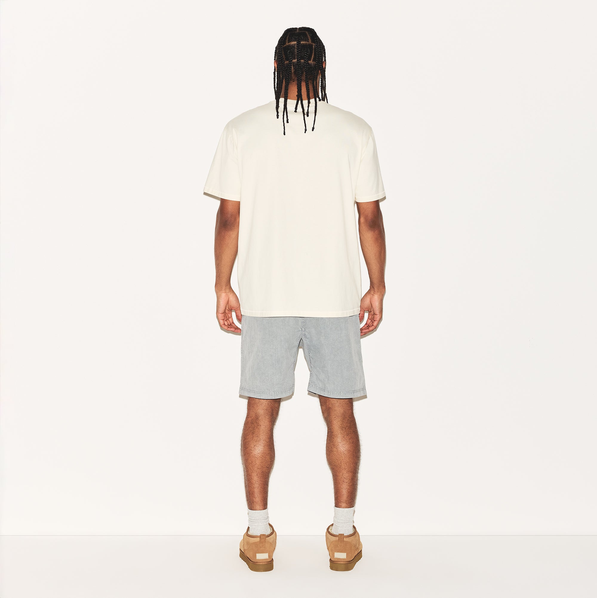 HEAVYWEIGHT COTTON MENS RELAXED T-SHIRT | ECRU - Image 4