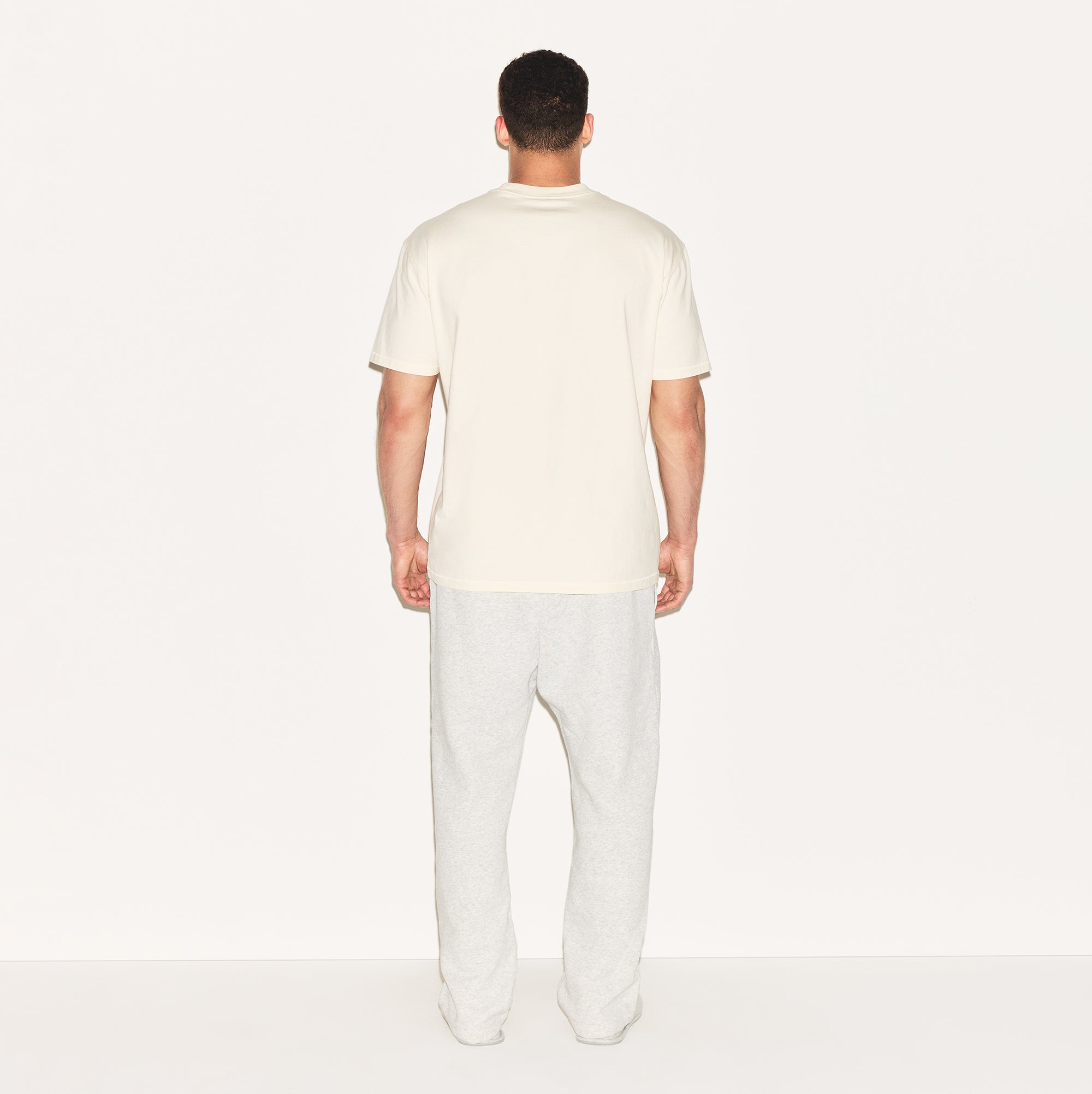 HEAVYWEIGHT COTTON MENS RELAXED T-SHIRT | ECRU - Image 7