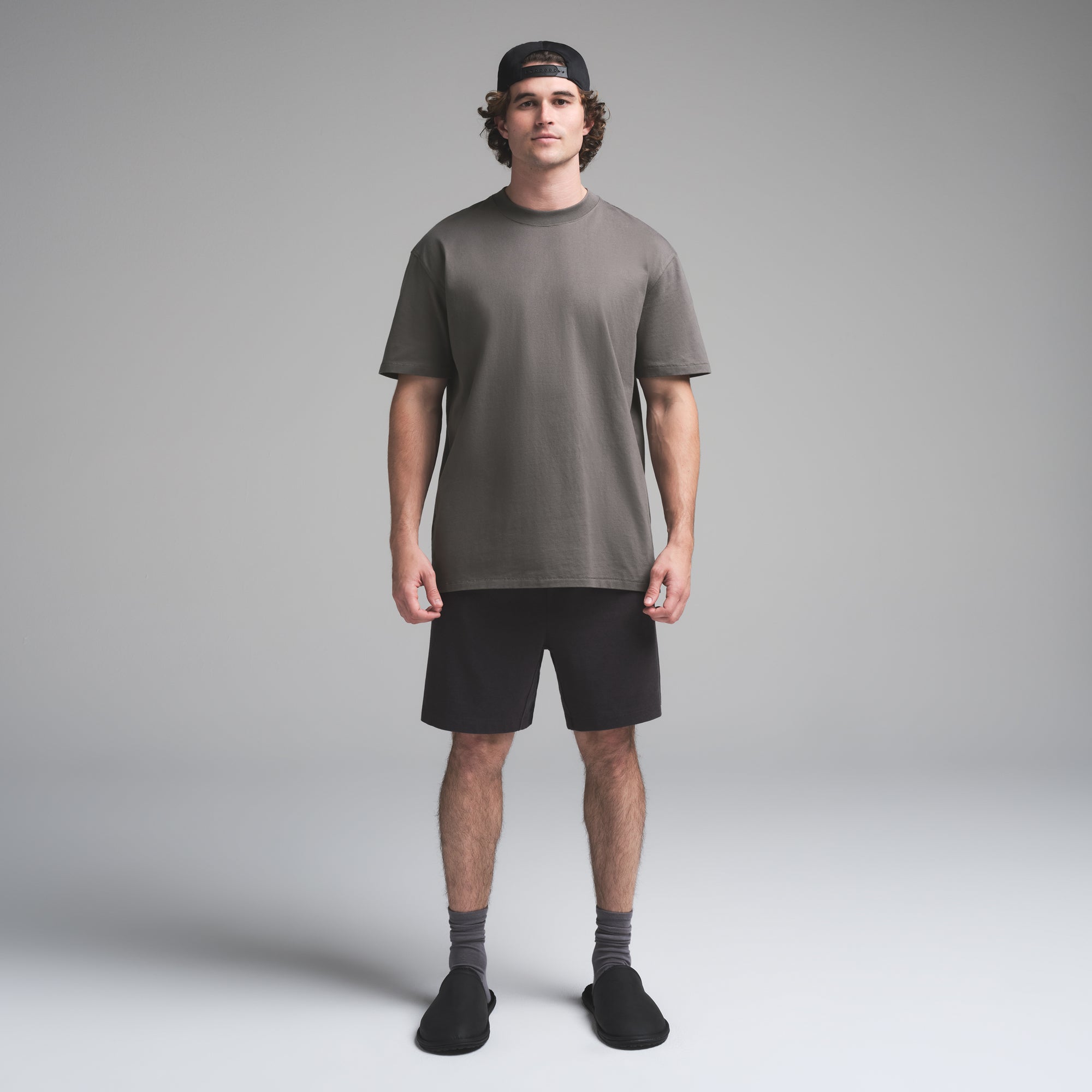 HEAVYWEIGHT COTTON MENS RELAXED T-SHIRT | GUNMETAL