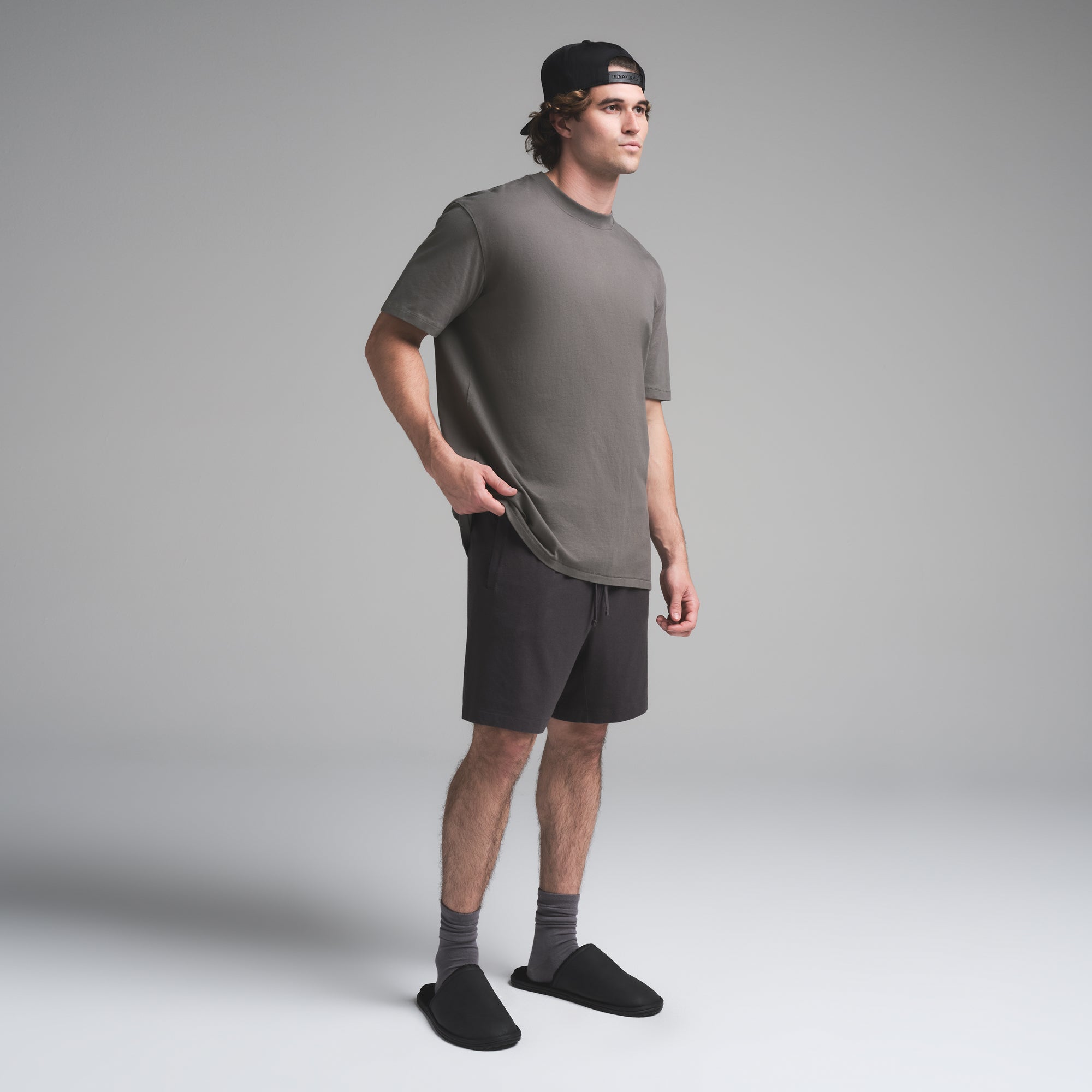 HEAVYWEIGHT COTTON MENS RELAXED T-SHIRT | GUNMETAL - Image 3