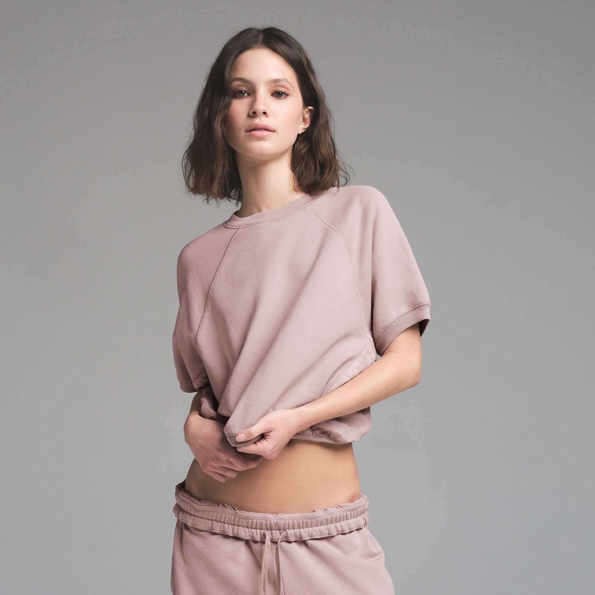 FRENCH TERRY RAGLAN SHORT SLEEVE SWEATSHIRT | FAWN - Image 2