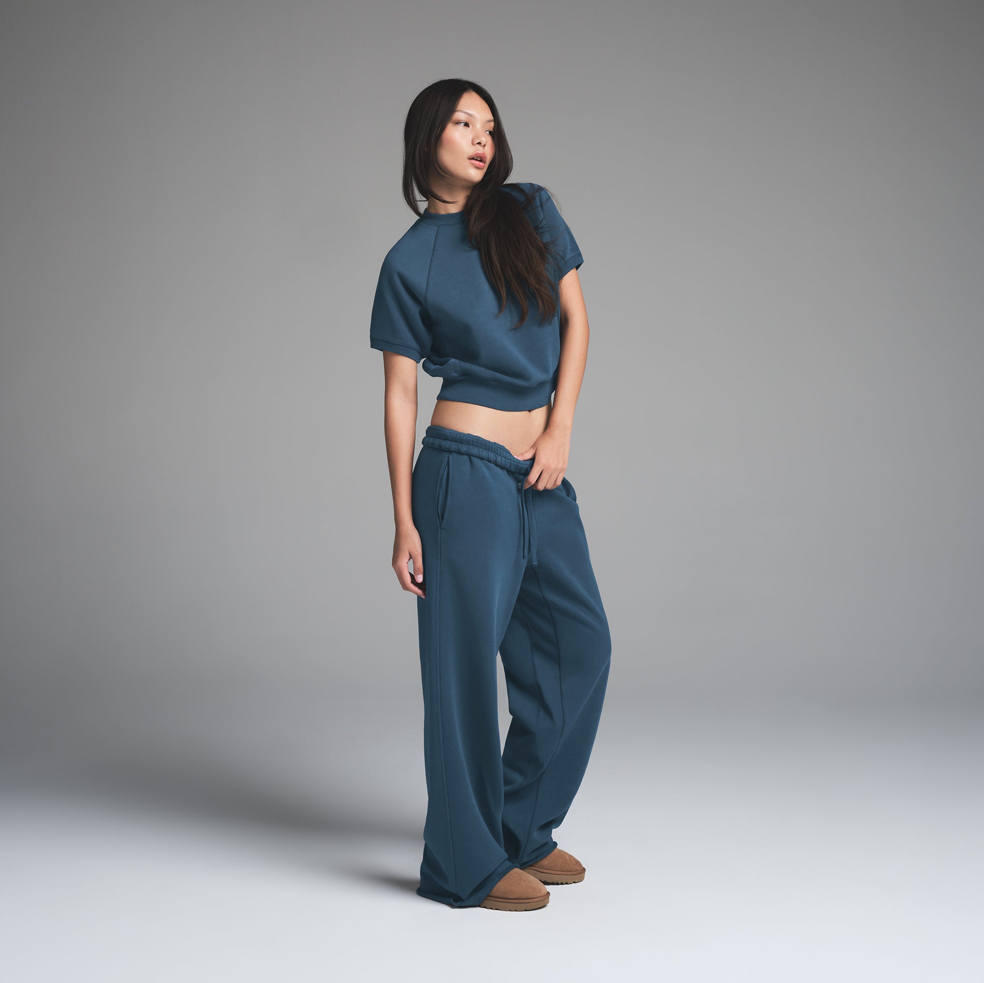 FRENCH TERRY RAGLAN SHORT SLEEVE SWEATSHIRT | INDIGO - Image 3