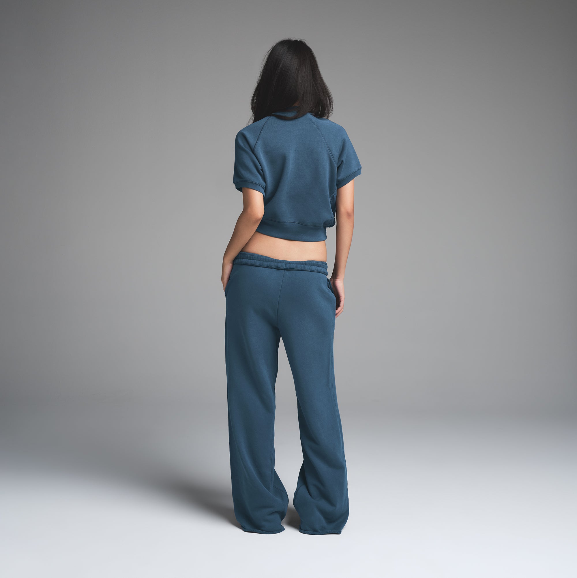 FRENCH TERRY RAGLAN SHORT SLEEVE SWEATSHIRT | INDIGO - Image 4