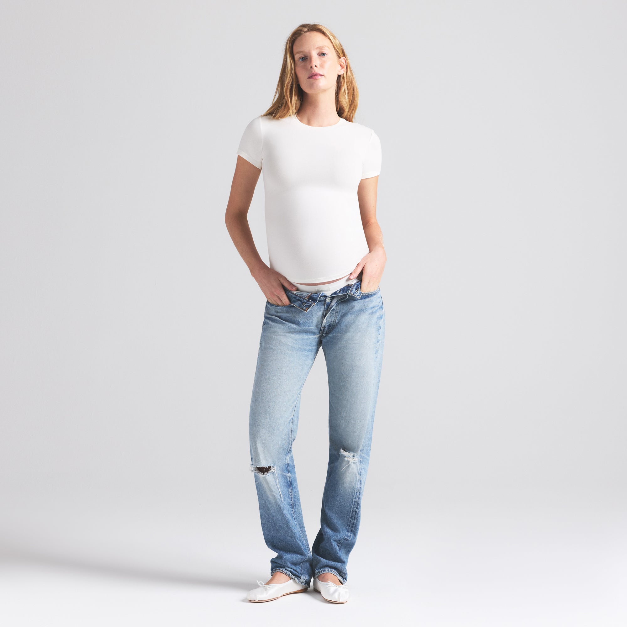 COTTON JERSEY MATERNITY T-SHIRT | MARBLE - Image 5