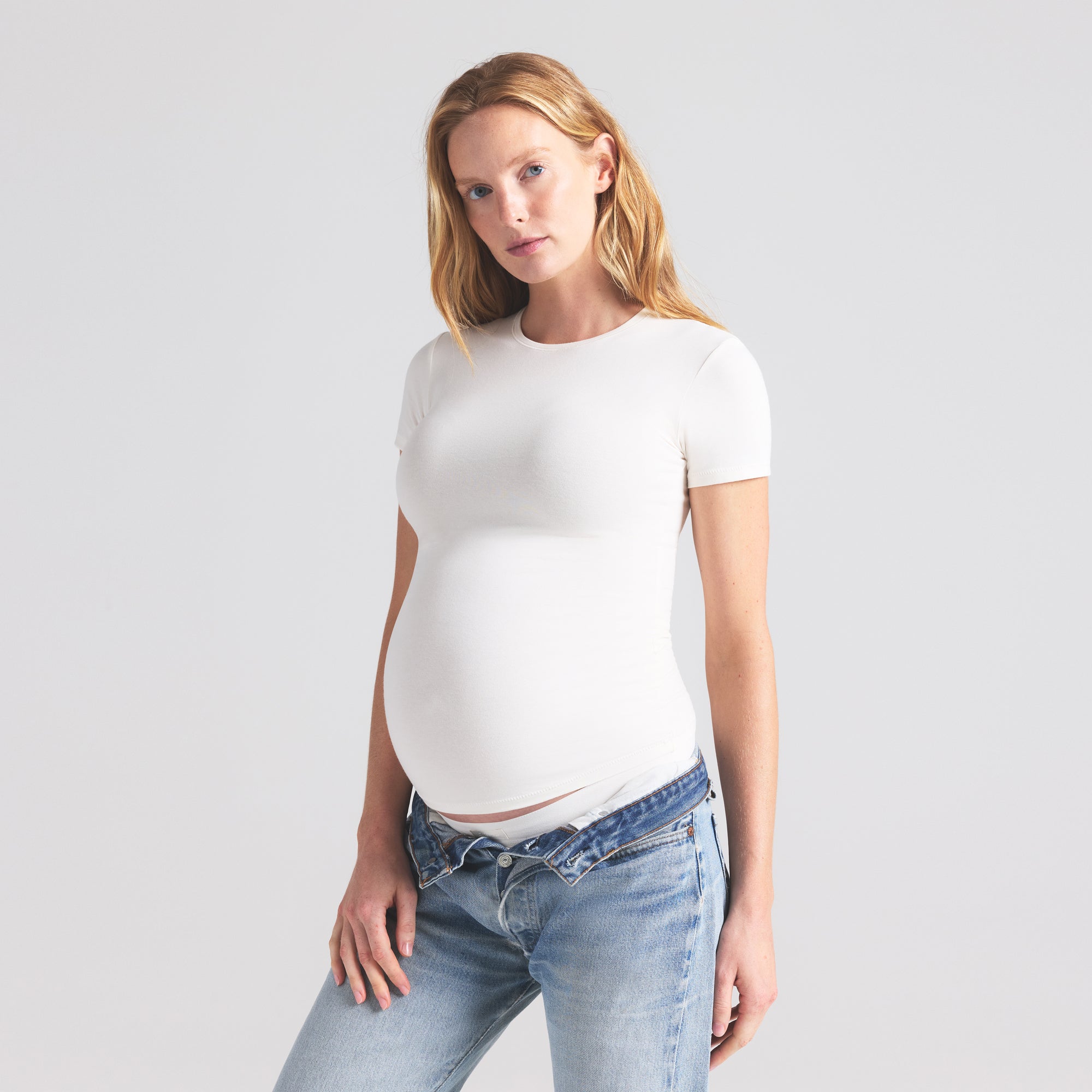 COTTON JERSEY MATERNITY T-SHIRT | MARBLE - Image 2