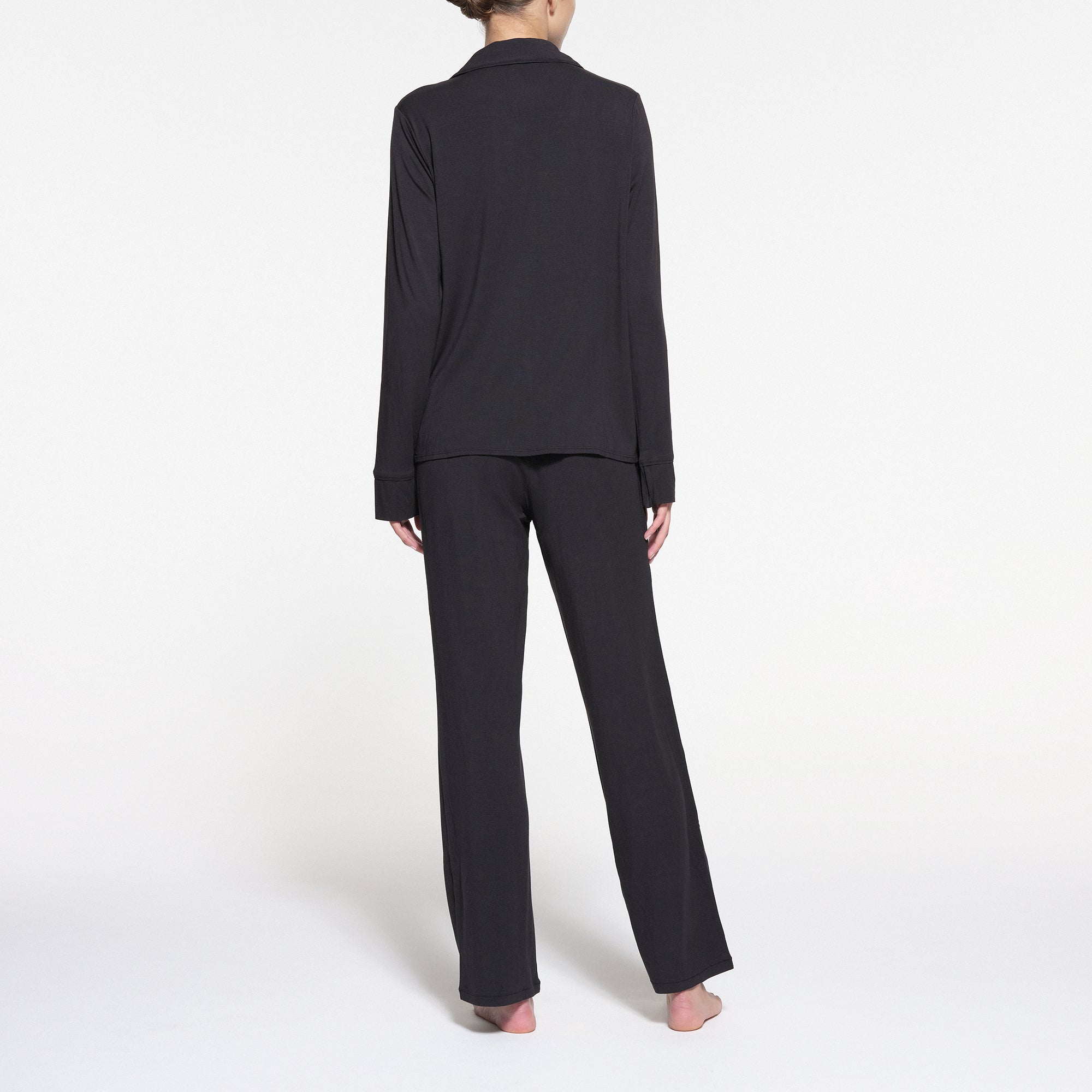 SKIMS SLEEP LONG SLEEVE BUTTON UP SET | ONYX - Image 3