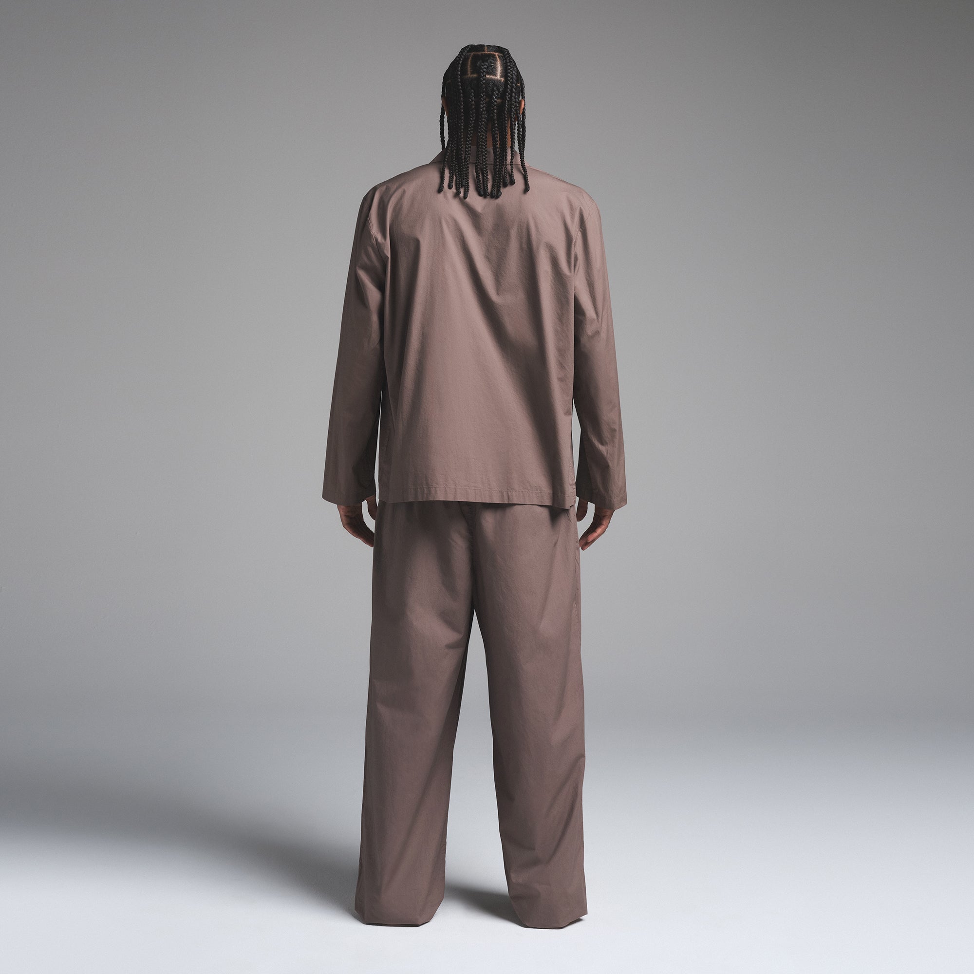 COTTON POPLIN MENS LONG SLEEP SET | UMBER - Image 4