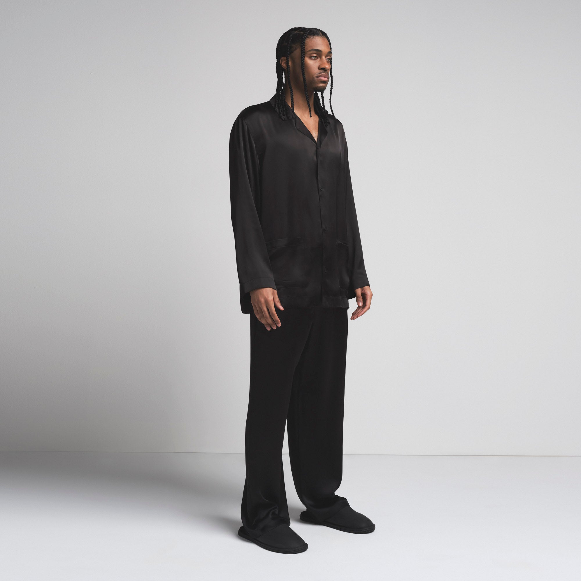 SATEEN SLEEP MENS LONG SLEEP SET | ONYX - Image 3