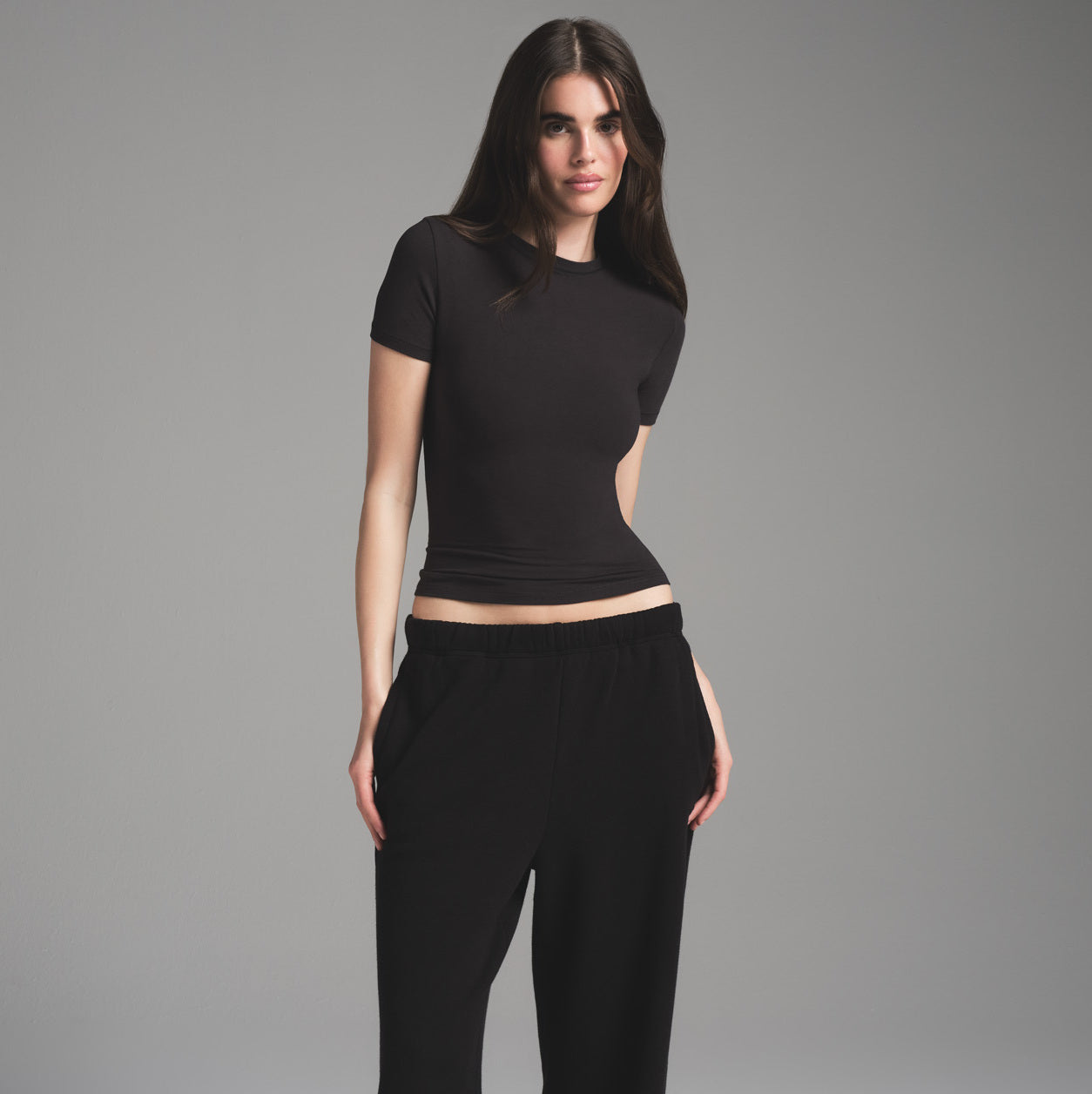 COTTON FLEECE CLASSIC STRAIGHT LEG PANT | ONYX - Image 2