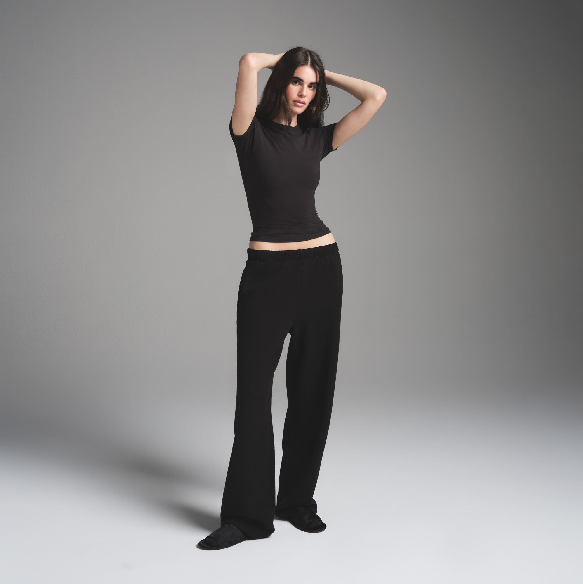 COTTON FLEECE CLASSIC STRAIGHT LEG PANT | ONYX