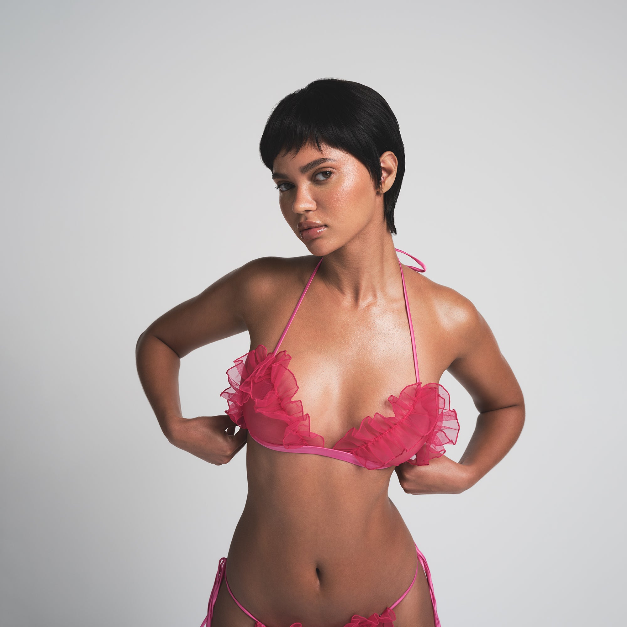 EMBROIDERED TULLE TIE BRALETTE AND THONG SET | PUNCH - Image 2