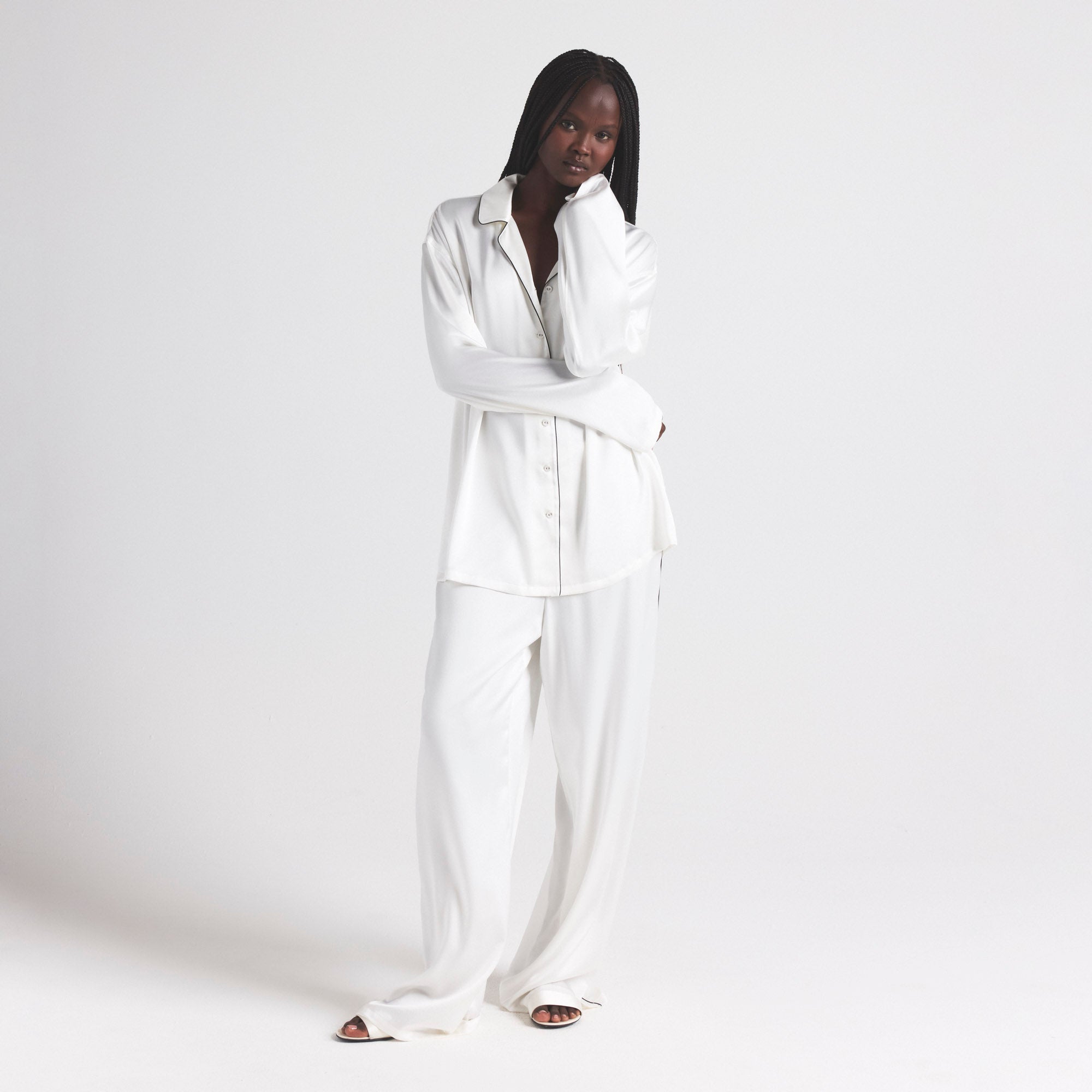 SILK LONG SLEEP SET | IVORY