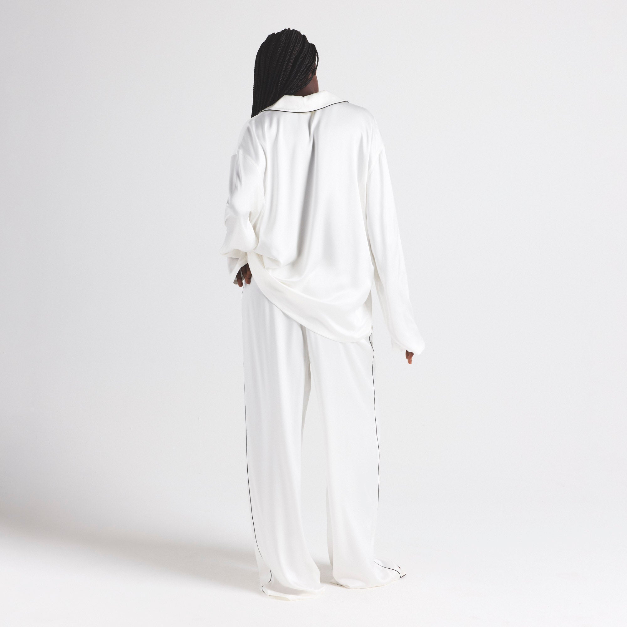 SILK LONG SLEEP SET | IVORY - Image 3