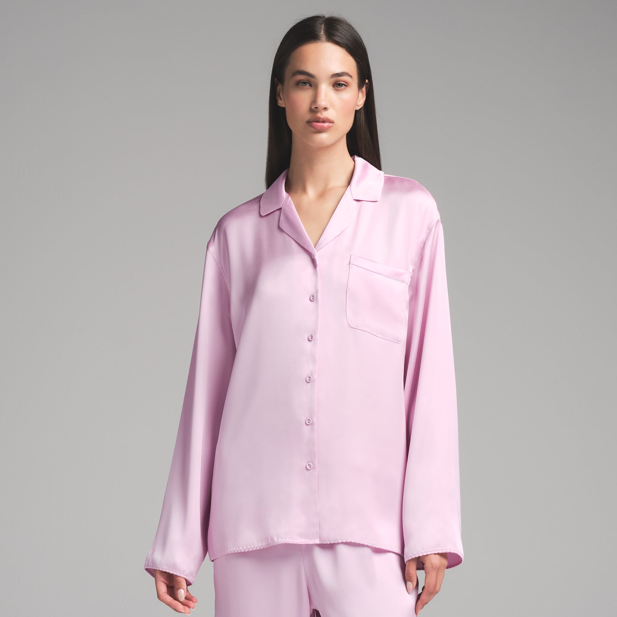 WOVEN SHINE LONG SLEEP SET | PINK ROSE - Image 2