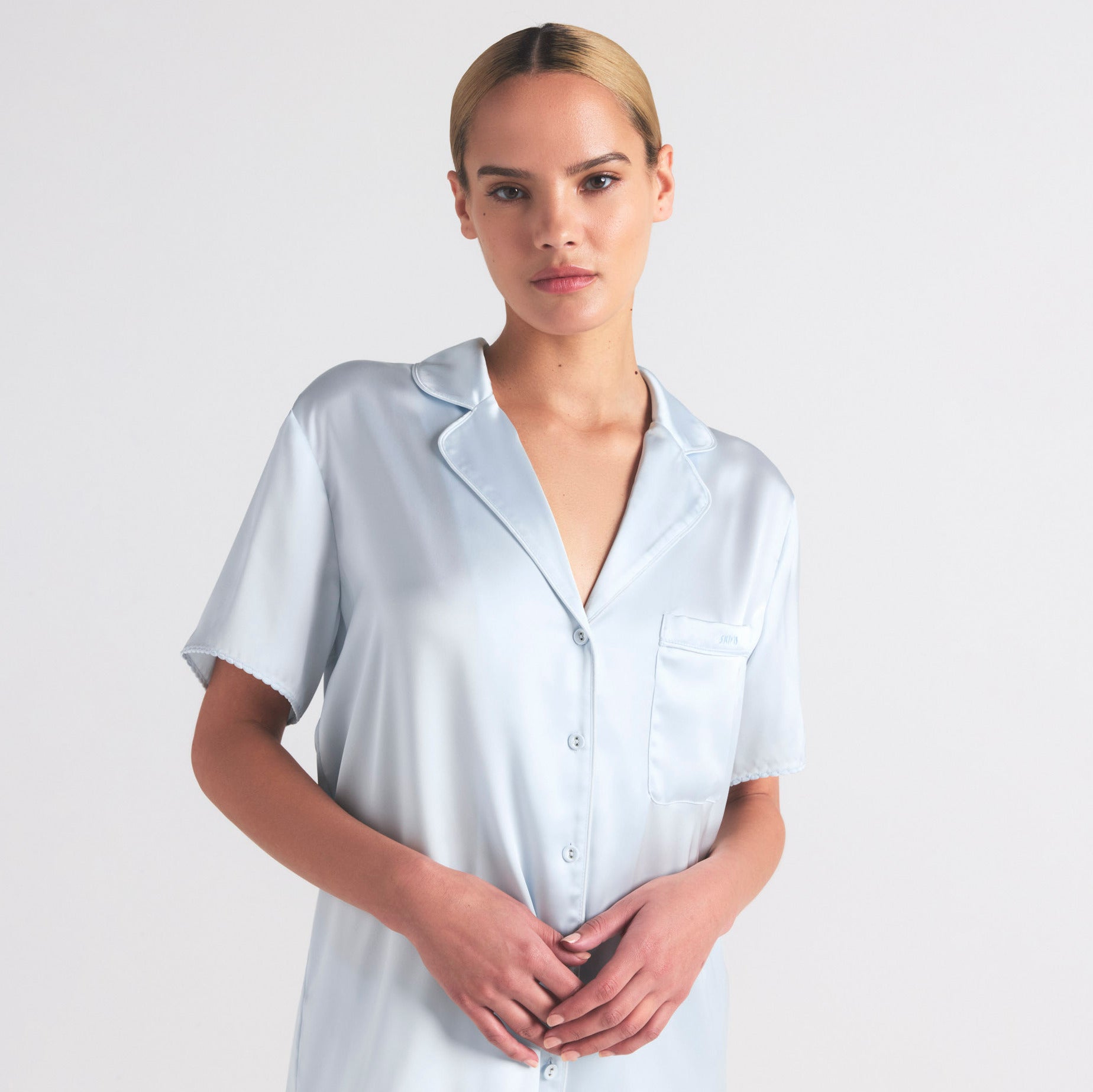 WOVEN SHINE SHORT SLEEP SET | CLOUD - Image 3