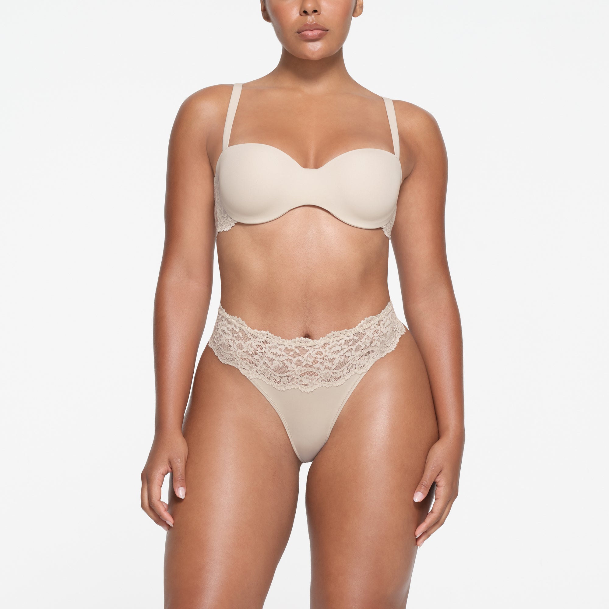 FITS EVERYBODY LACE BALCONETTE BRA | STONE
