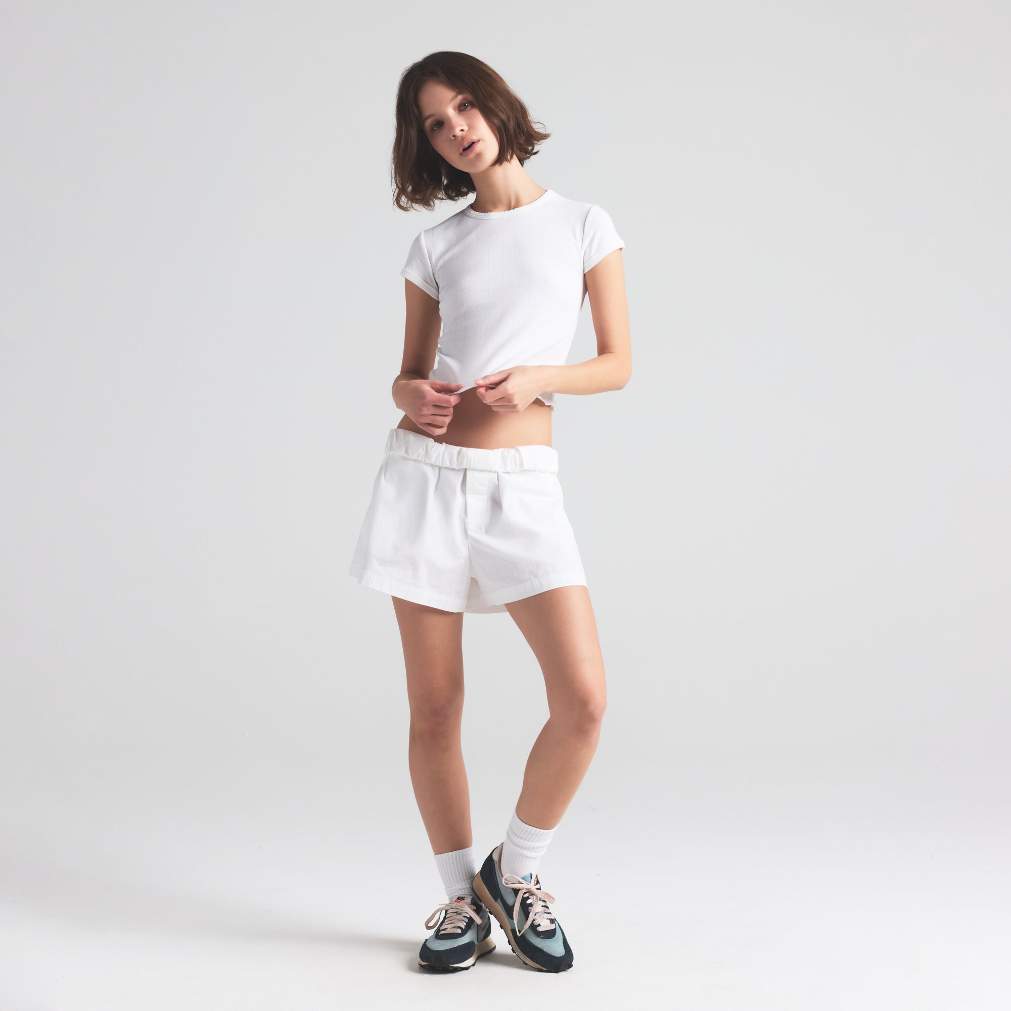 DROP NEEDLE POINTELLE BABY TEE | SNOW - Image 3