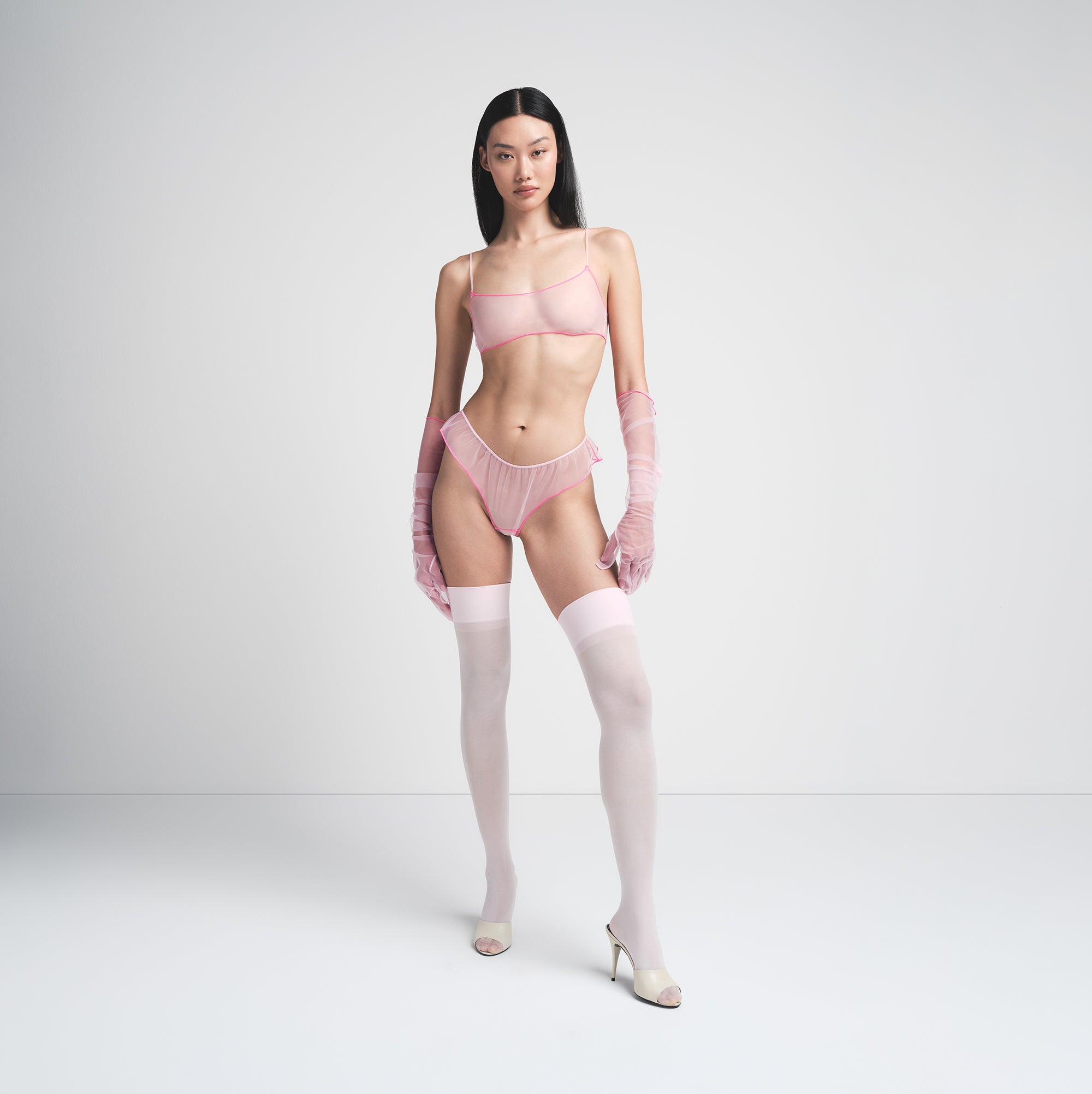 TULLE THONG | CHERRY BLOSSOM CONTRAST