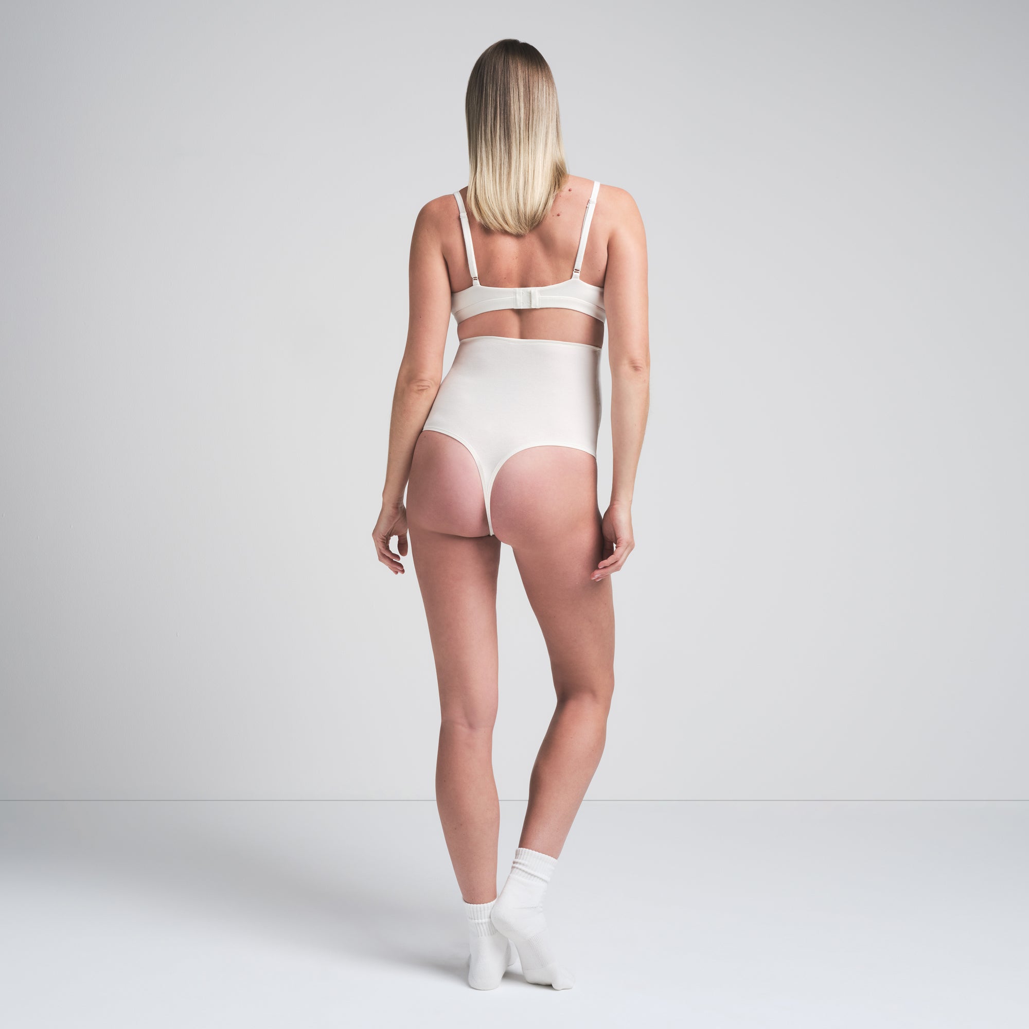 COTTON JERSEY MATERNITY HIGH-WAISTED THONG | MARBLE - Image 3