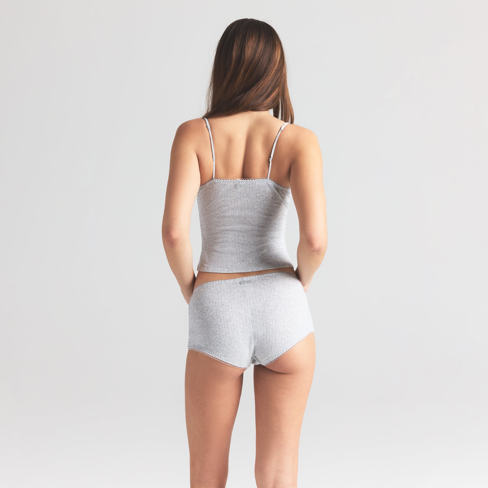 POINTELLE CAMI | LIGHT HEATHER GREY - Image 2