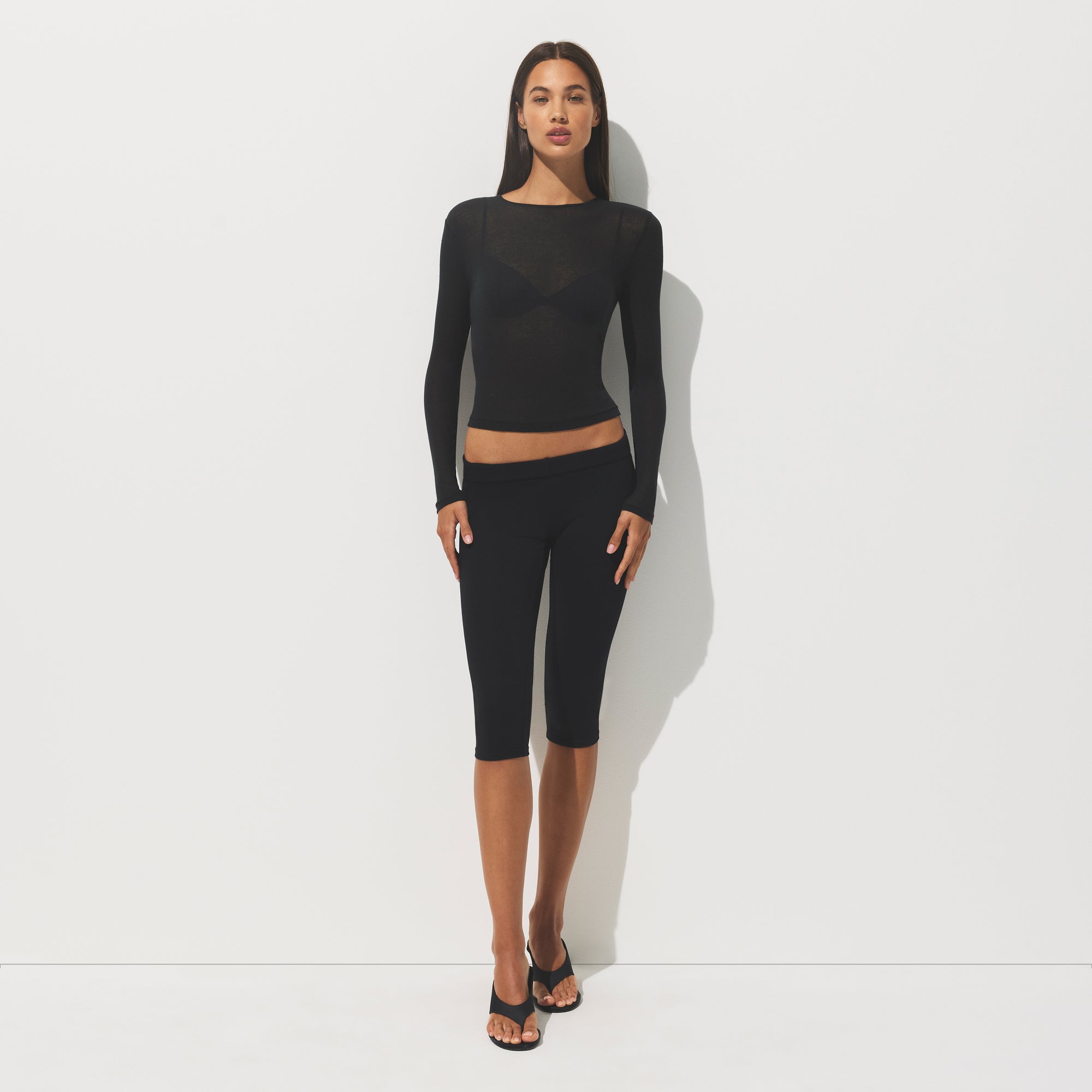 SHEER COTTON LONG SLEEVE T-SHIRT | SOOT