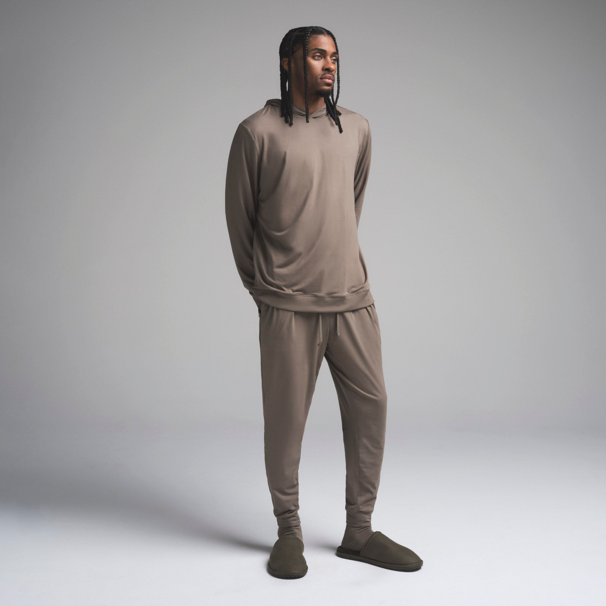 OUTDOOR JERSEY MENS CLASSIC HOODIE | TRUFFLE - Image 2