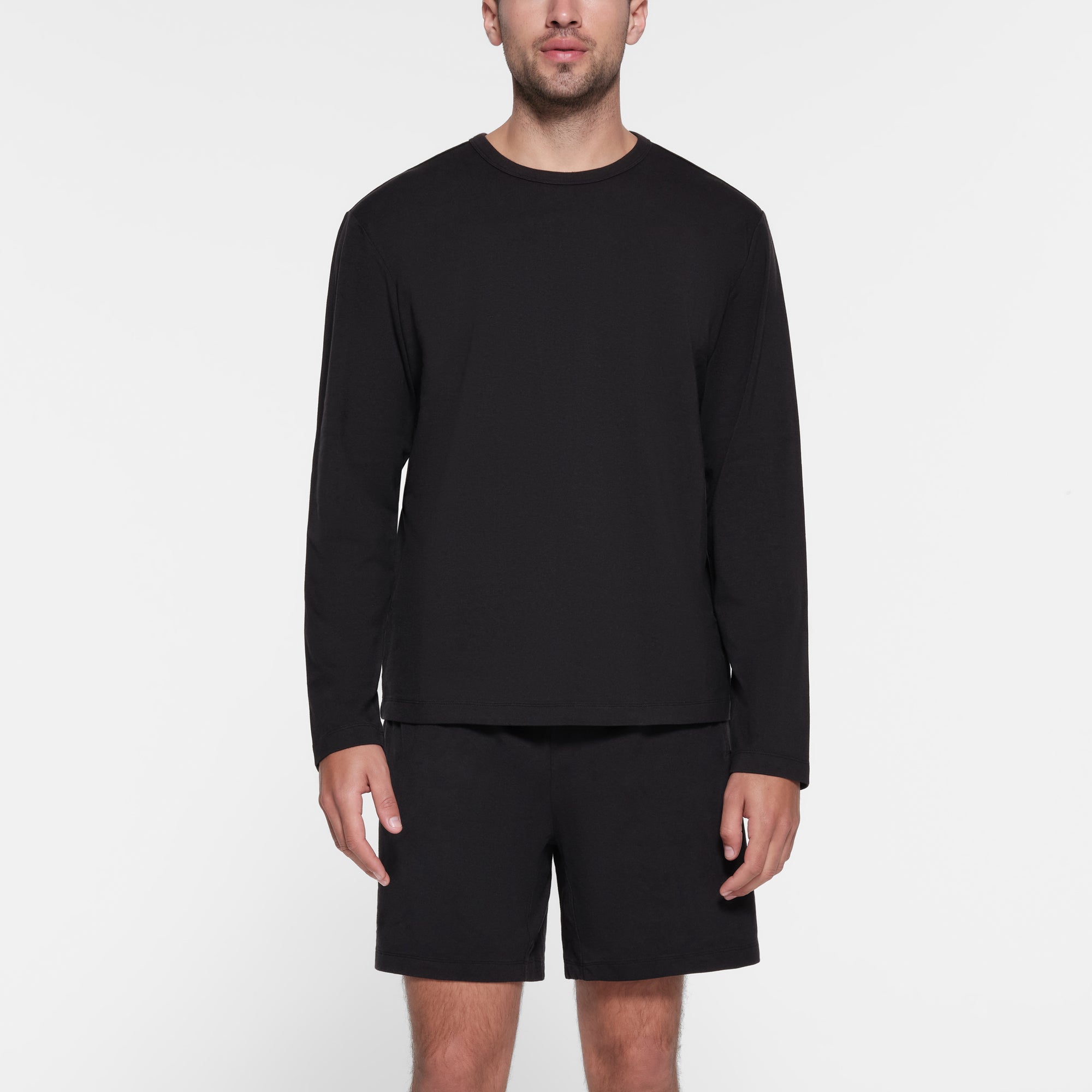 JERSEY LOUNGE MENS RELAXED LONG SLEEVE T-SHIRT | OBSIDIAN