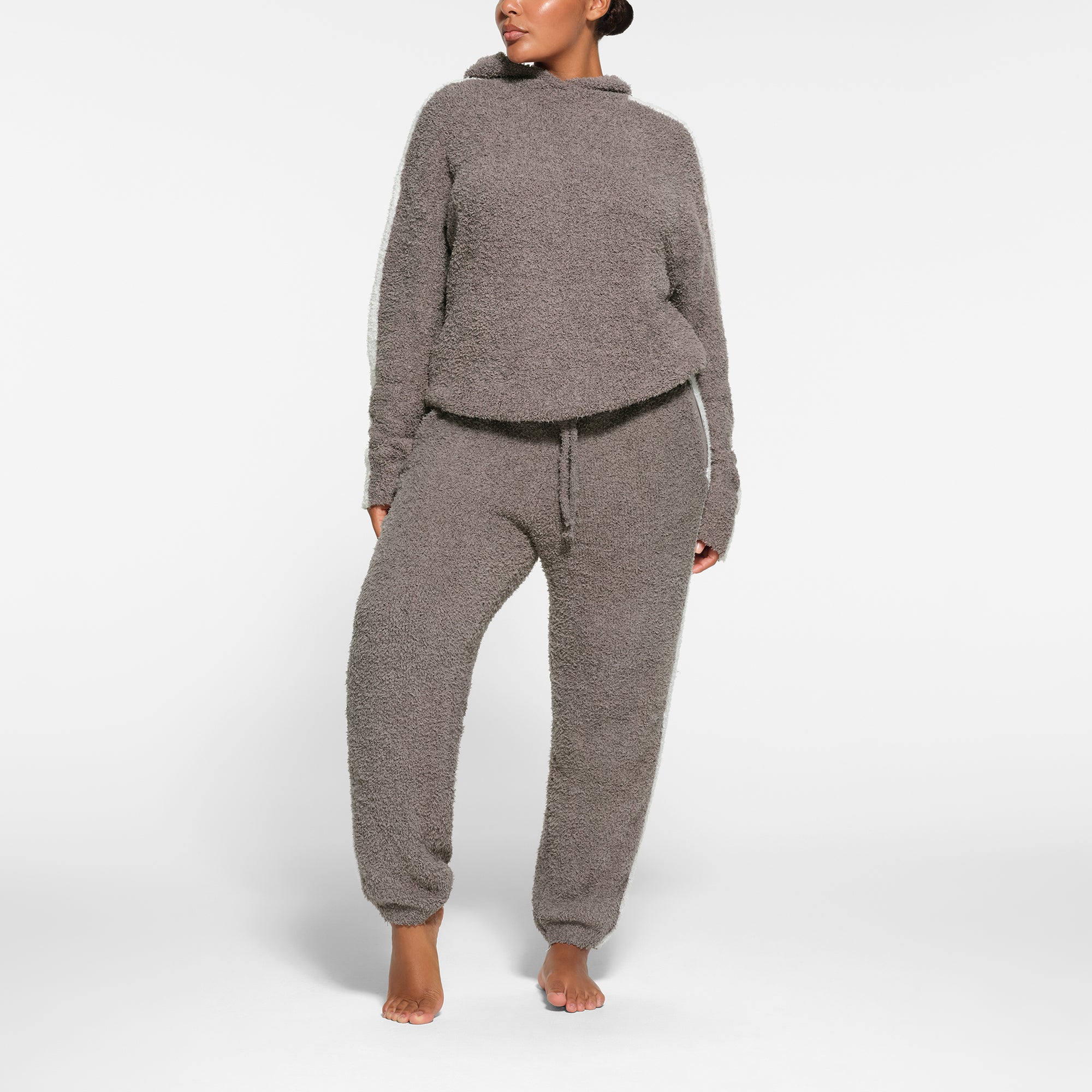 COZY KNIT UNISEX HOODIE | GREY CHALK MULTI