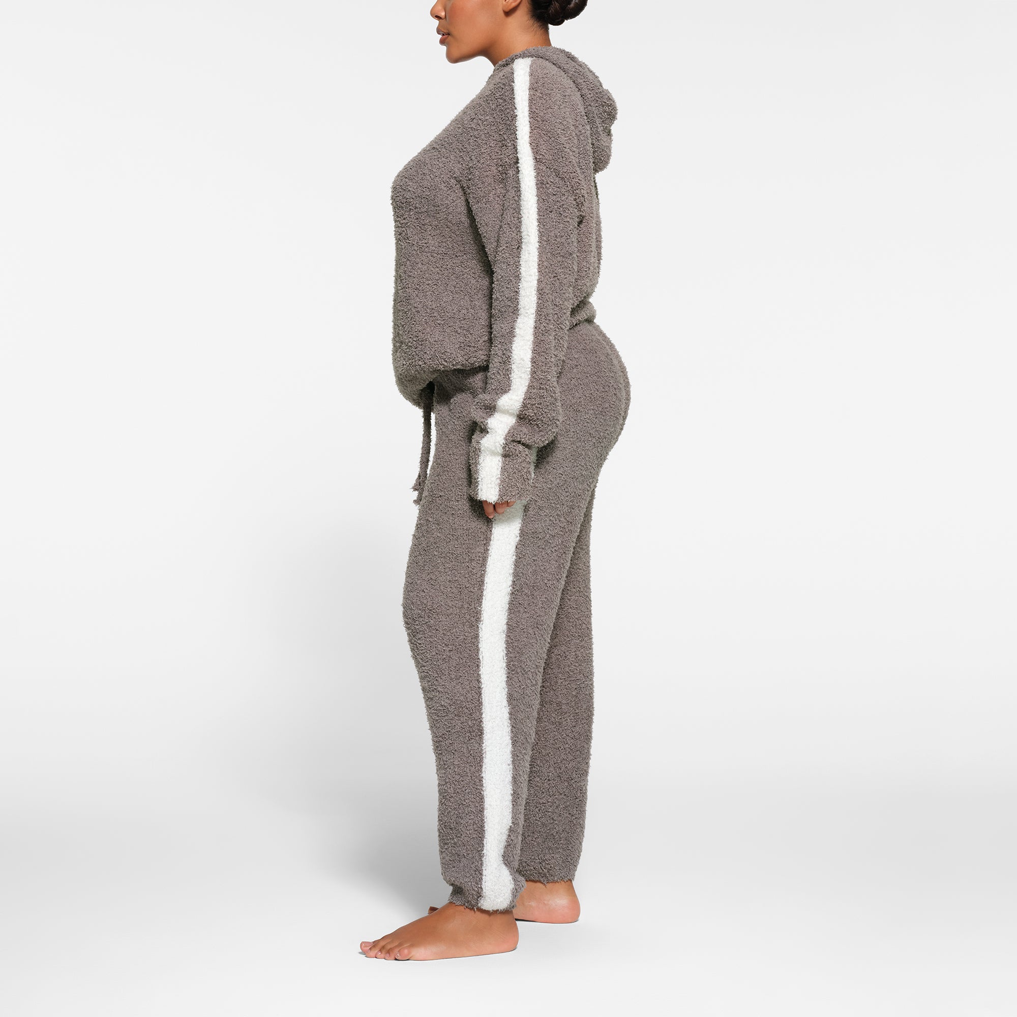 COZY KNIT UNISEX HOODIE | GREY CHALK MULTI - Image 2
