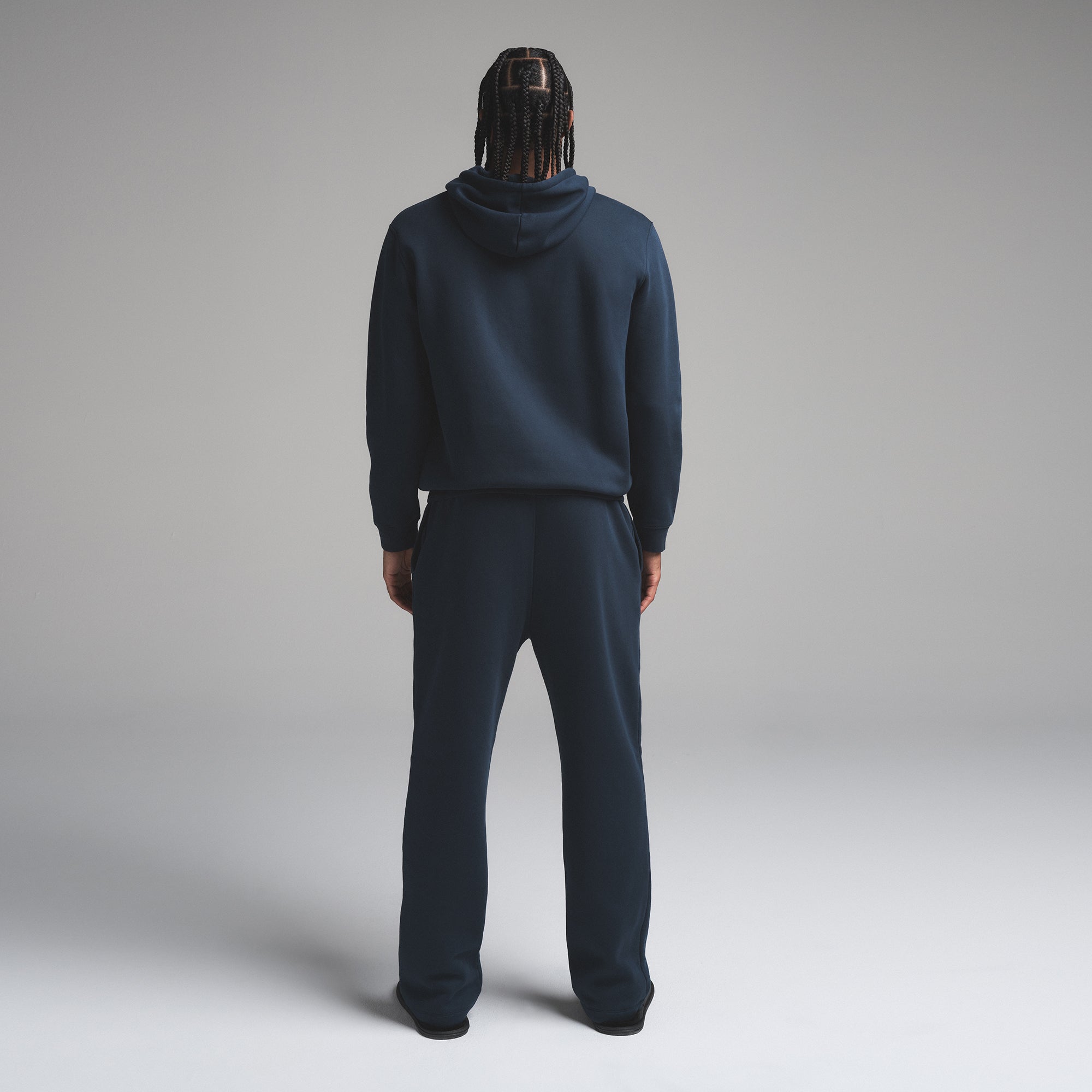 FLEECE LOUNGE MENS CLASSIC HOODIE | NAVY - Image 3