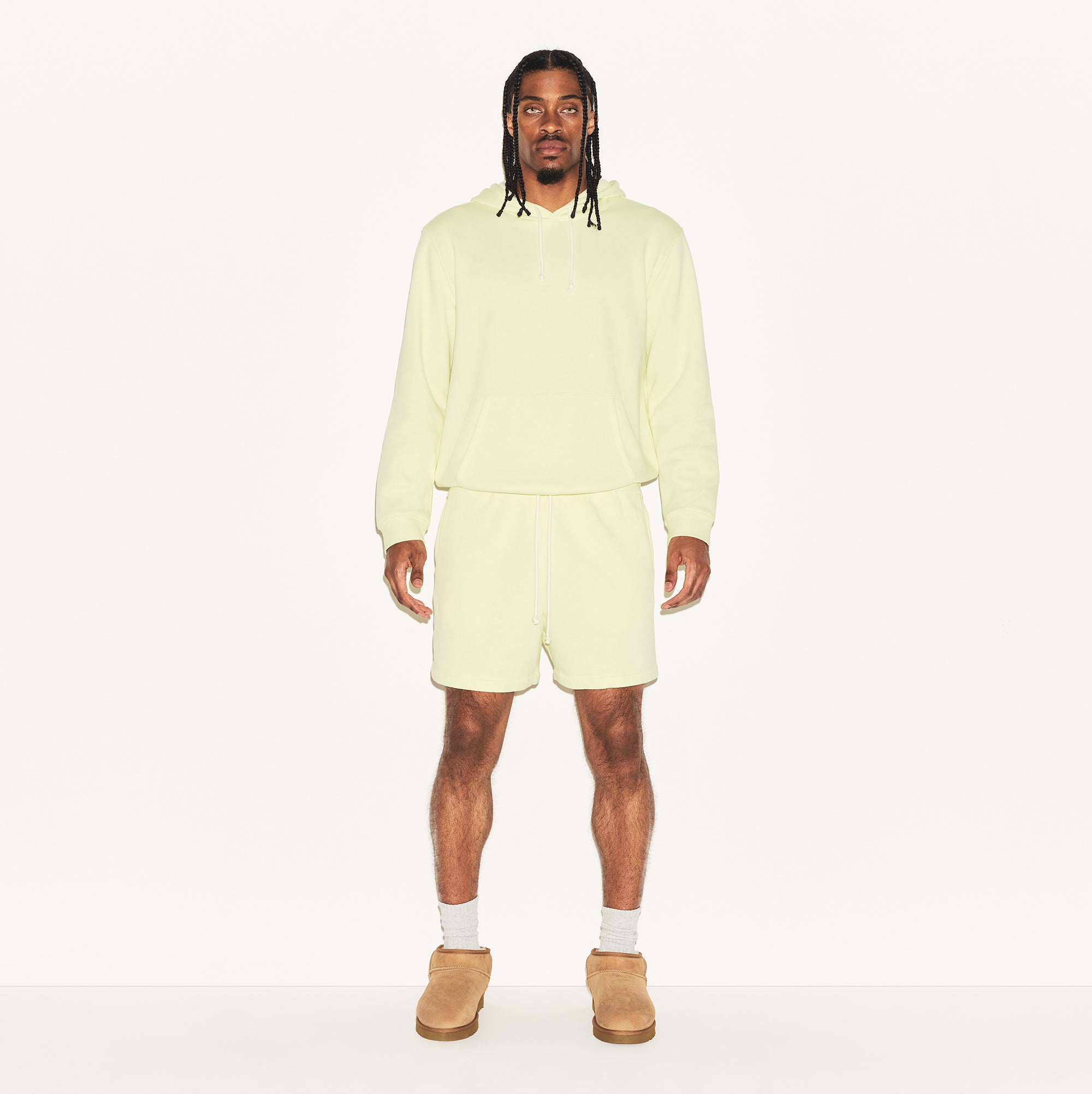 FLEECE LOUNGE MENS CLASSIC HOODIE | SULFUR - Image 3