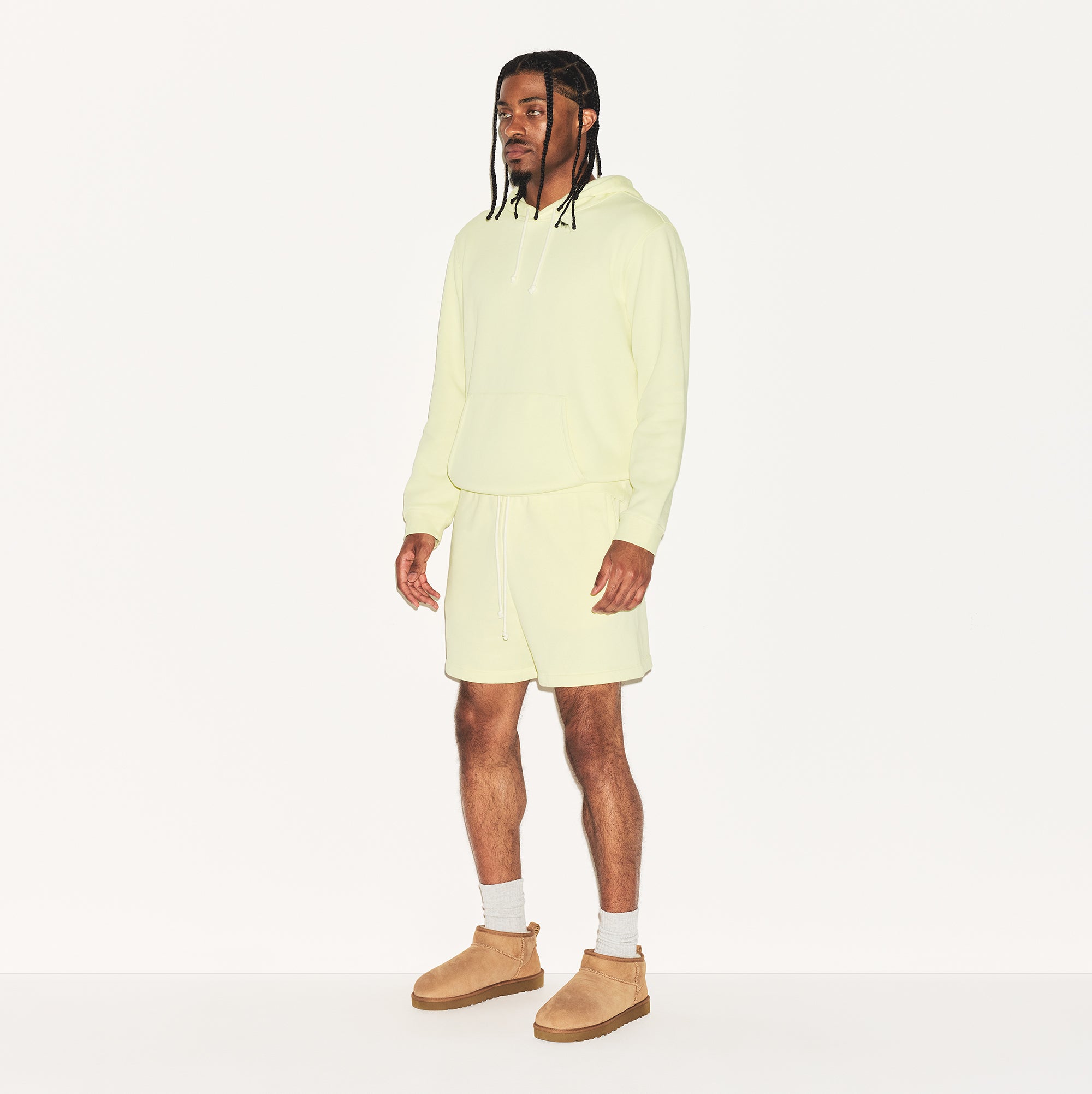 FLEECE LOUNGE MENS CLASSIC HOODIE | SULFUR - Image 2