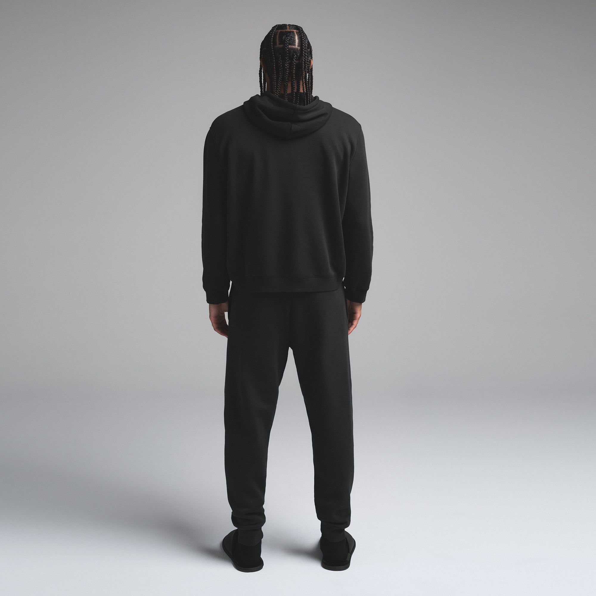 FLEECE LOUNGE MENS CLASSIC HOODIE | WASHED ONYX - Image 4