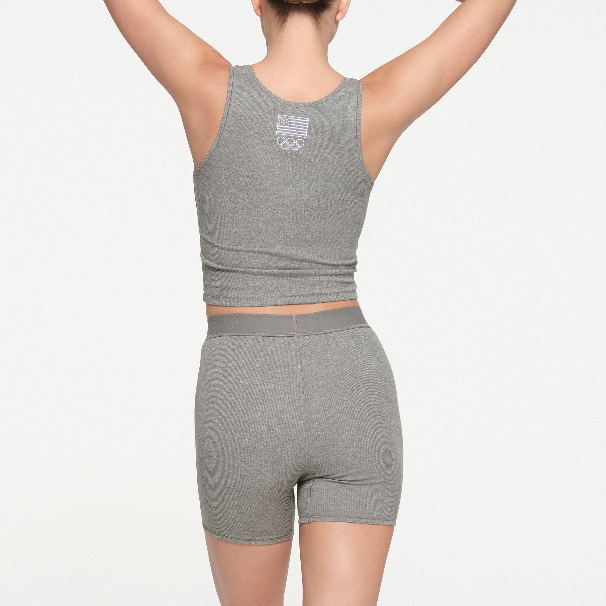 SKIMS FOR TEAM USA COTTON RIB OLYMPIC TANK | HEATHER GREY - Image 3