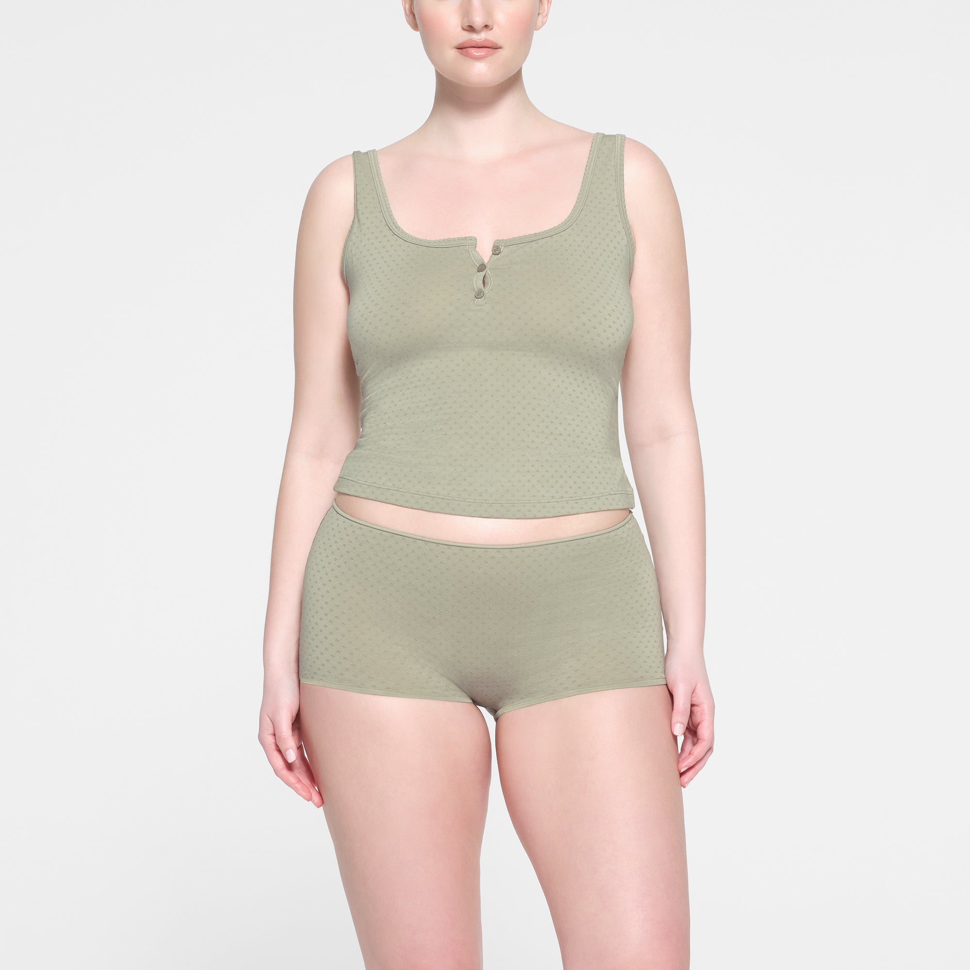 MICRO POINTELLE HENLEY TANK | TALC