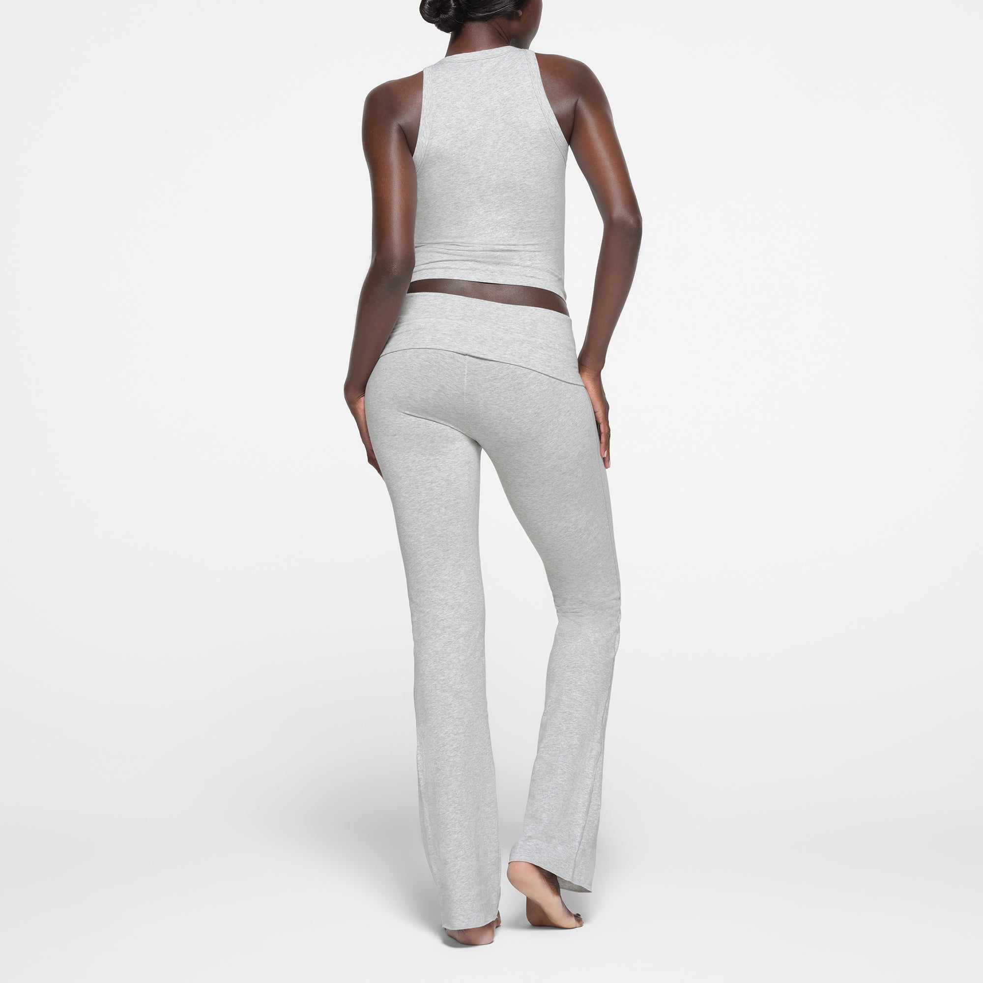 COTTON JERSEY CREW NECK TANK | LIGHT HEATHER GREY - Image 3