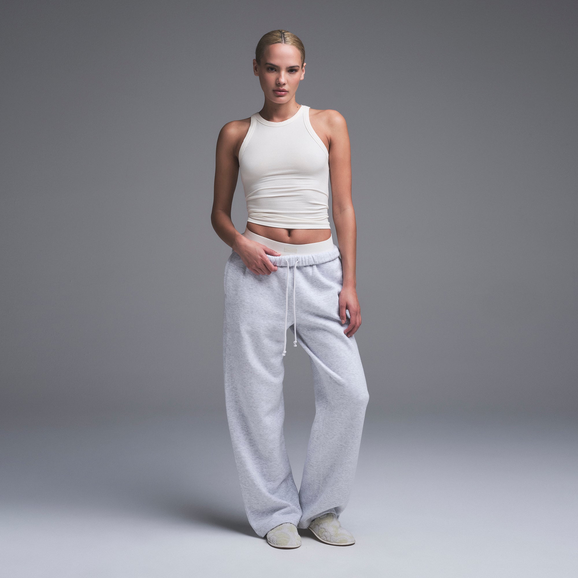 COTTON JERSEY CREW NECK TANK | MARBLE