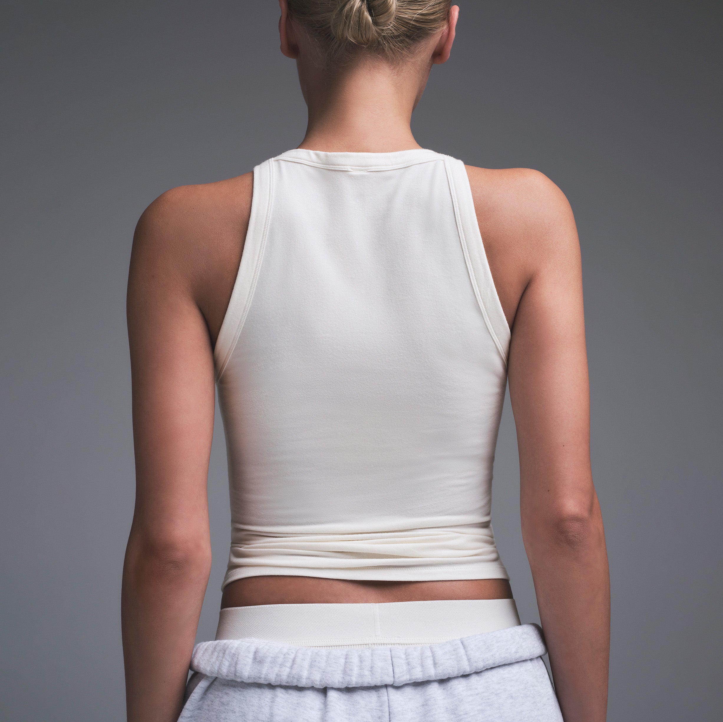 COTTON JERSEY CREW NECK TANK | MARBLE - Image 4