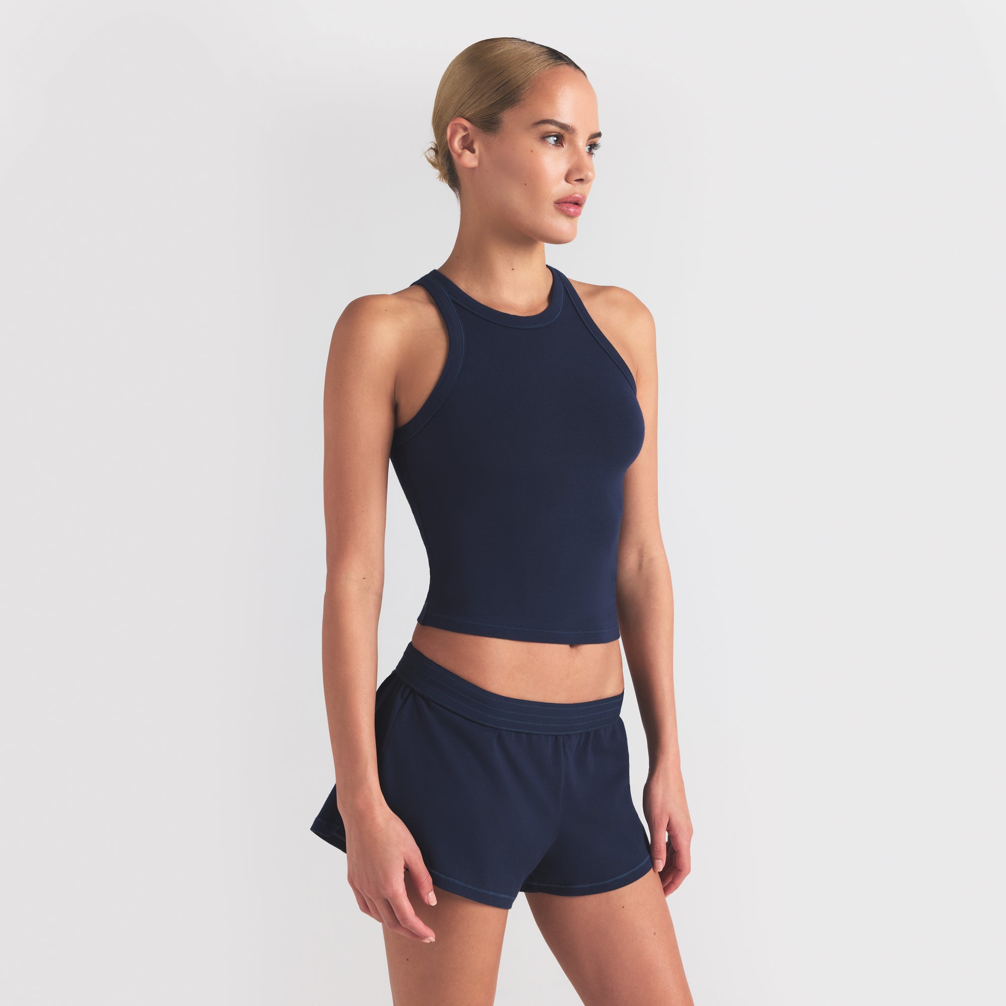 COTTON JERSEY CREW NECK TANK | NAVY - Image 2