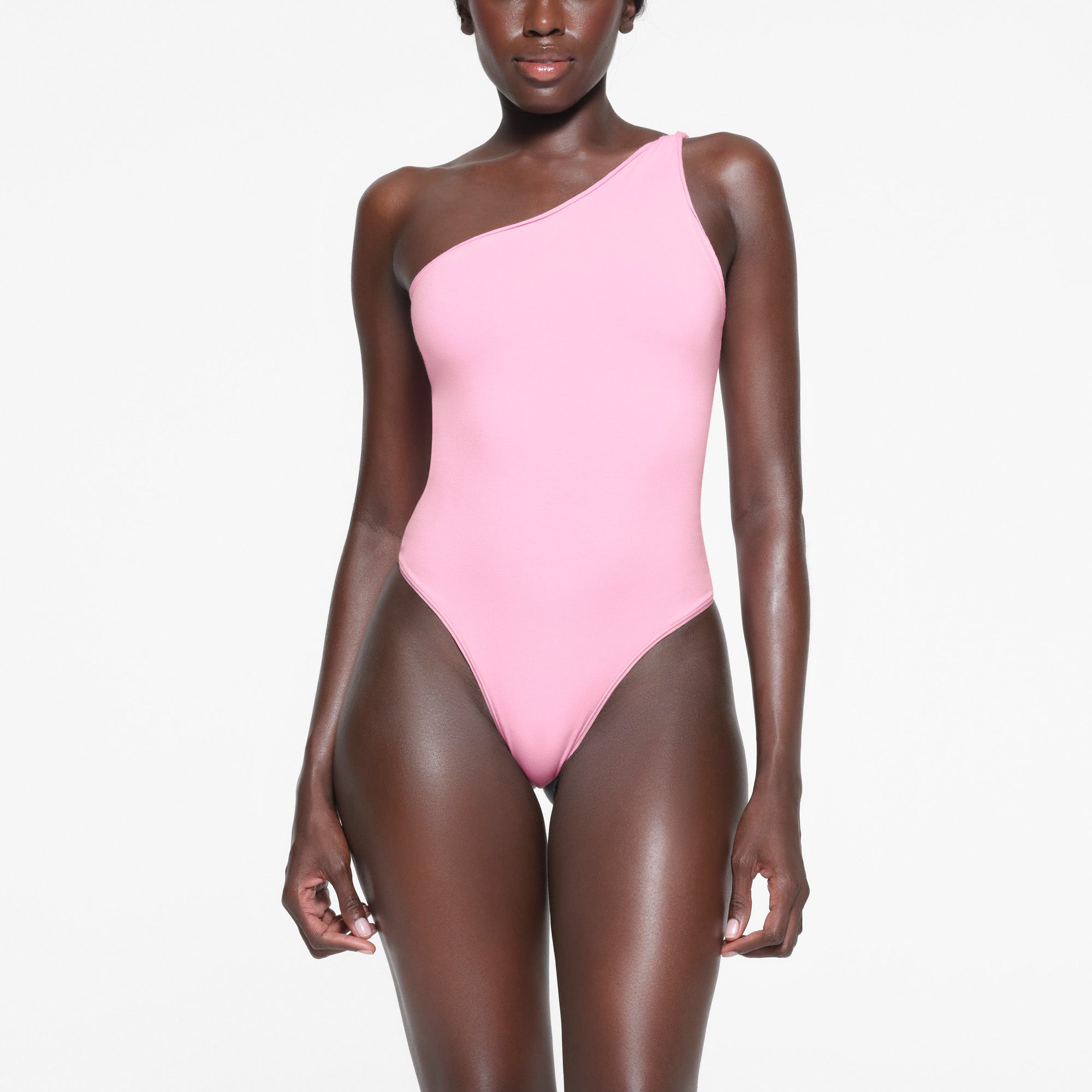 COTTON TWIST ONE SHOULDER BODYSUIT | COTTON CANDY