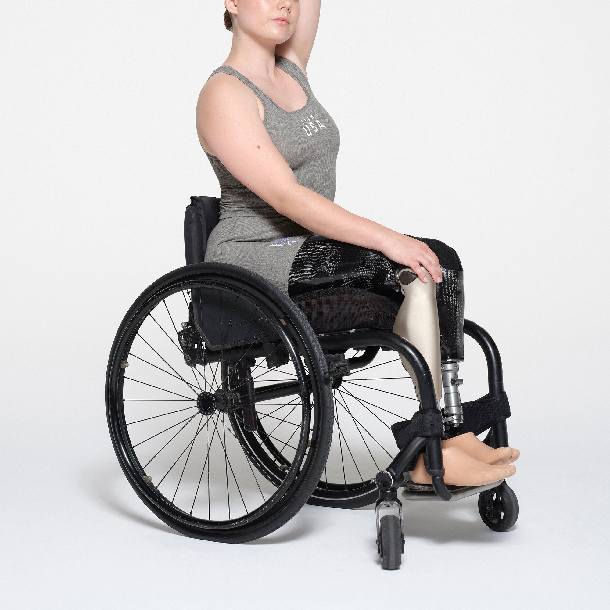 SKIMS FOR TEAM USA COTTON RIB PARALYMPIC TANK | HEATHER GREY - Image 2