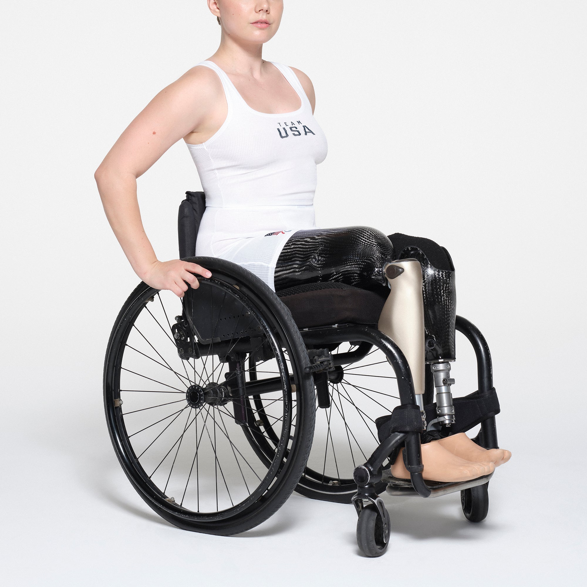 SKIMS FOR TEAM USA COTTON RIB PARALYMPIC TANK | WHITE - Image 2