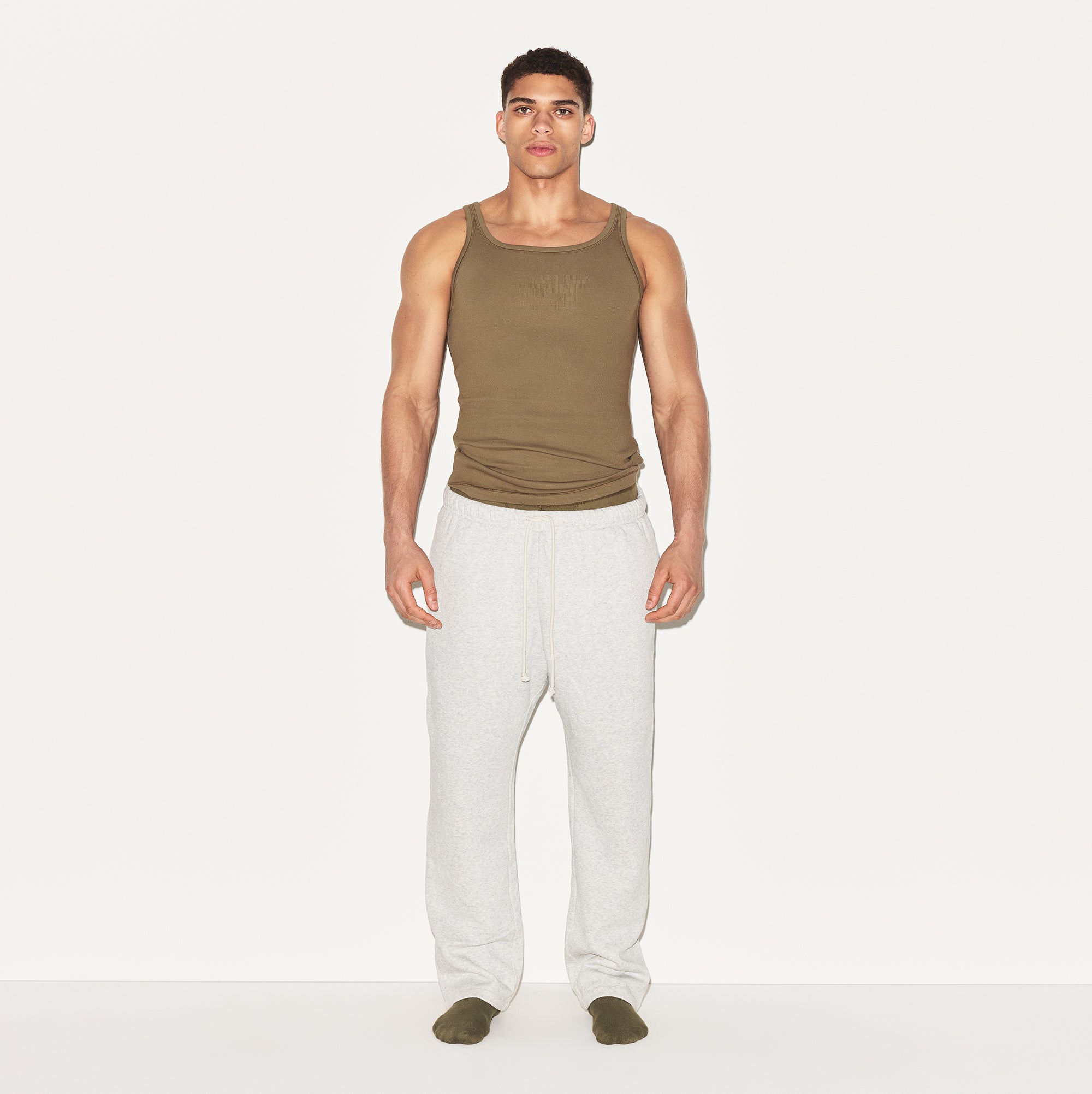 SKIMS COTTON MENS RIB TANK 3-PACK | ARMY MULTI