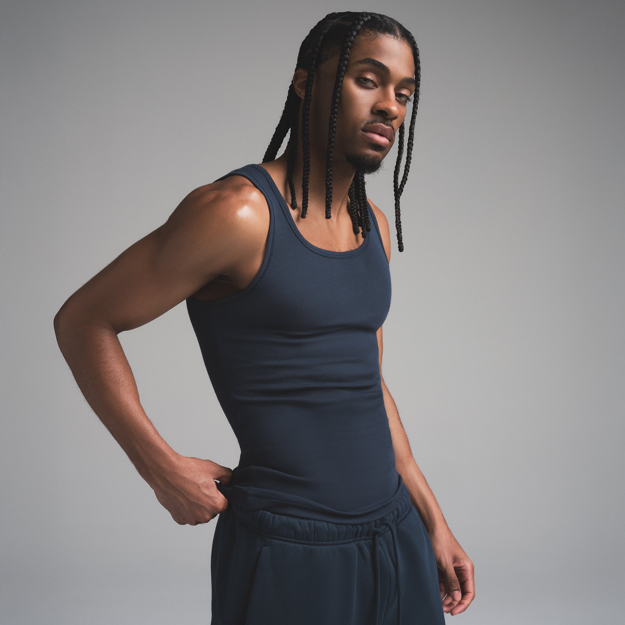 SKIMS COTTON MENS RIB TANK 3-PACK | ECRU MULTI - Image 4